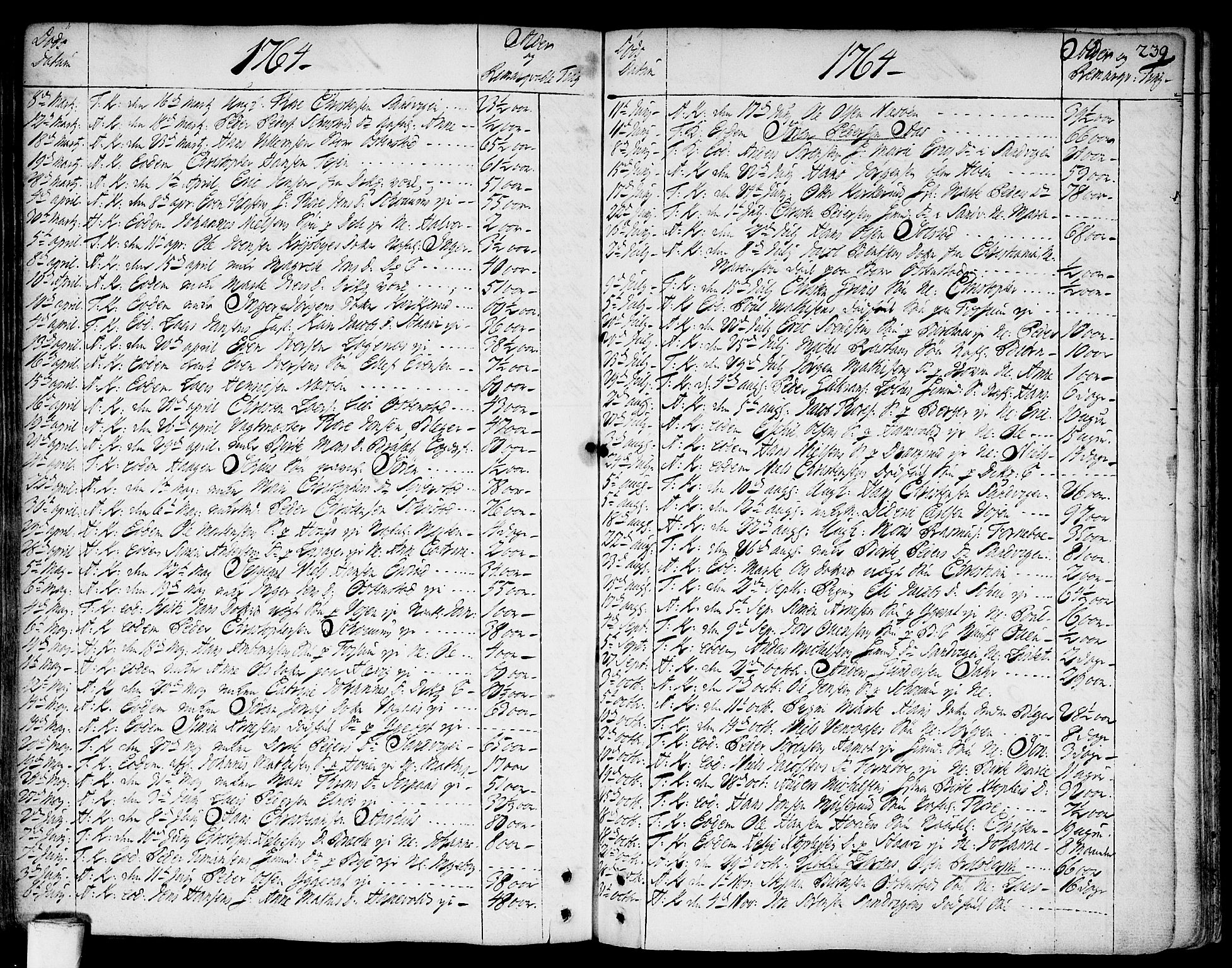 Asker prestekontor Kirkebøker, SAO/A-10256a/F/Fa/L0002: Parish register (official) no. I 2, 1733-1766, p. 239
