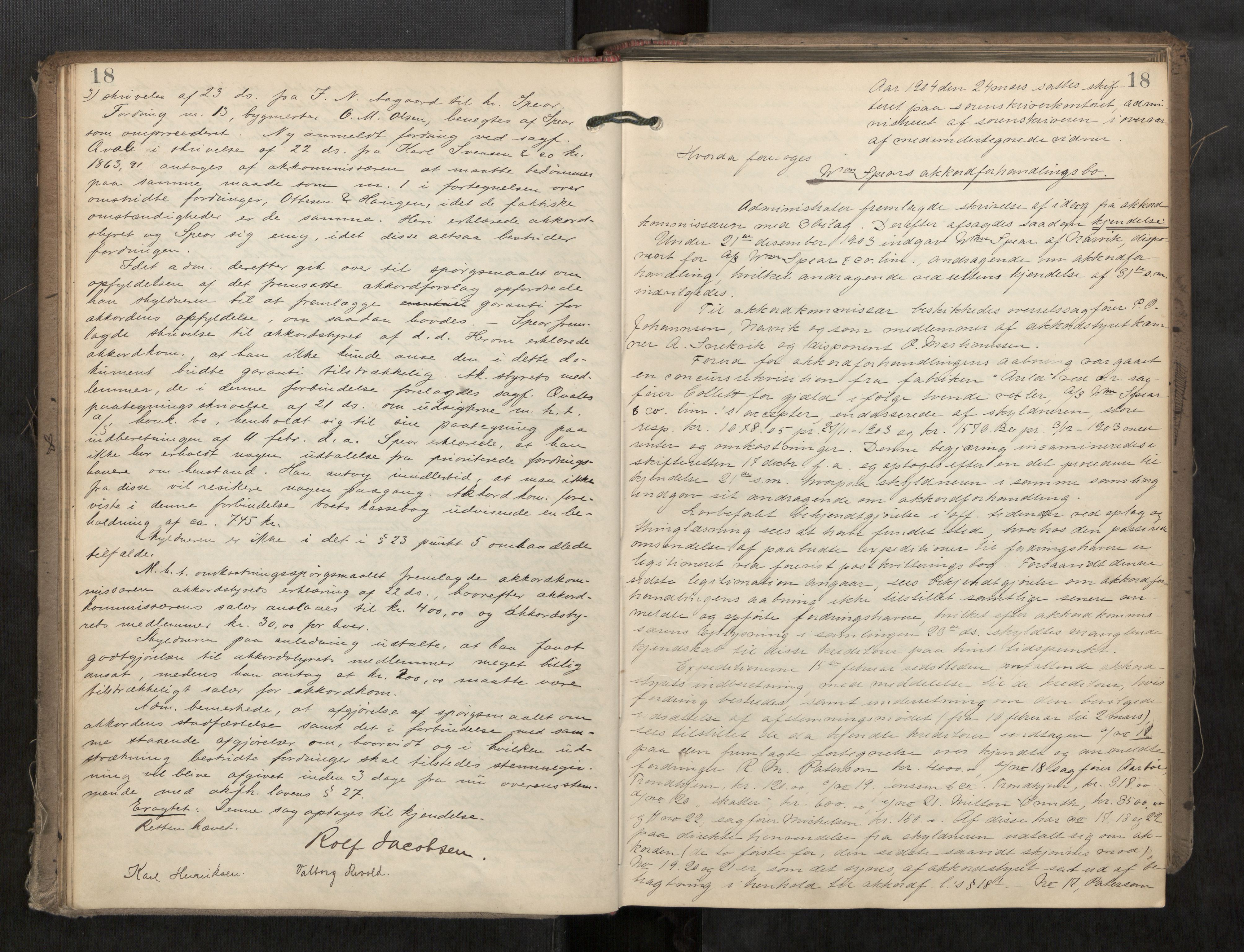Steigen og Ofoten sorenskriveri, AV/SAT-A-0030/1/3/3B/L0003: Skiftebehandlingsprotokoll, 1903-1908, p. 18
