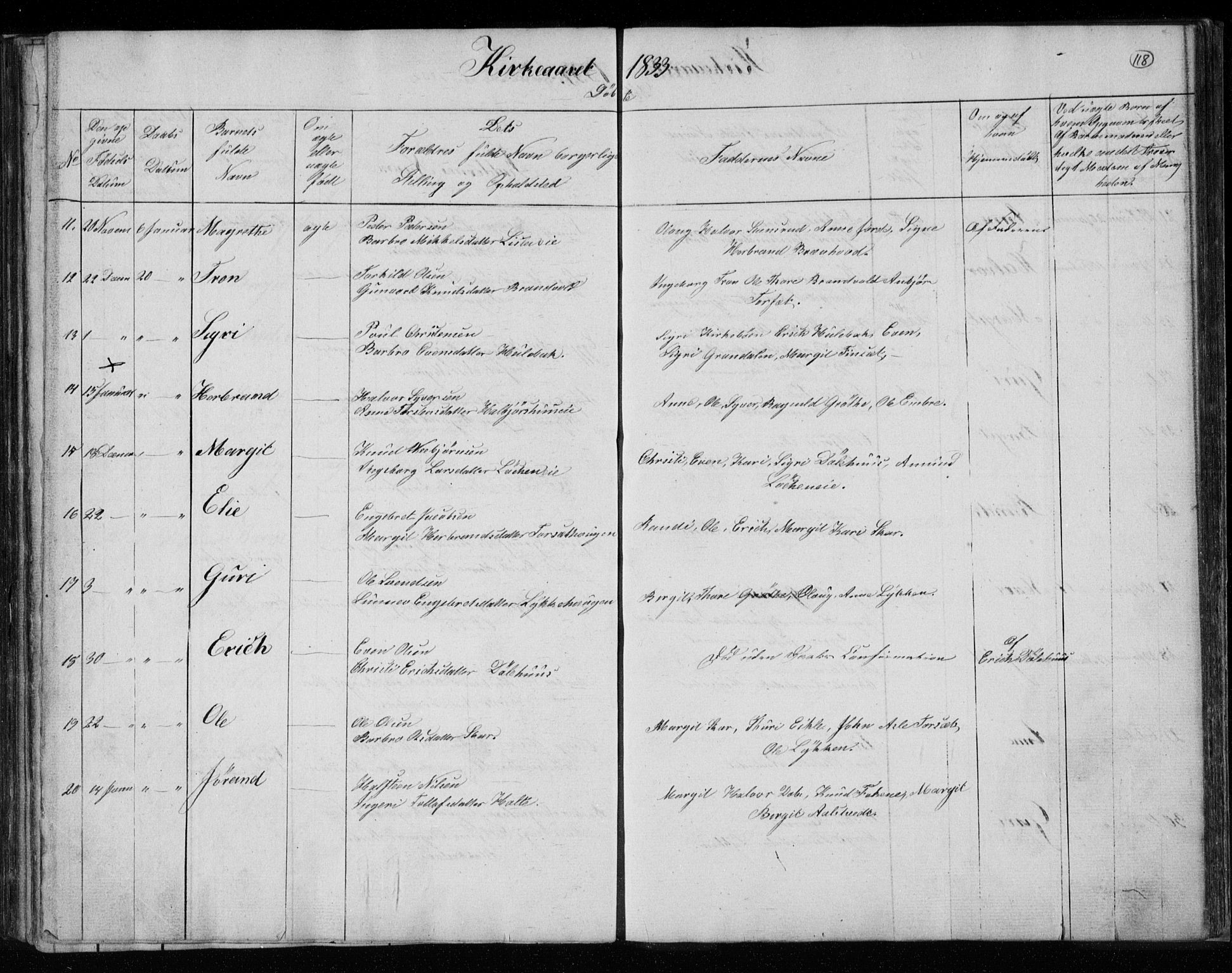 Gol kirkebøker, AV/SAKO-A-226/F/Fa/L0001: Parish register (official) no. I 1, 1821-1837, p. 118