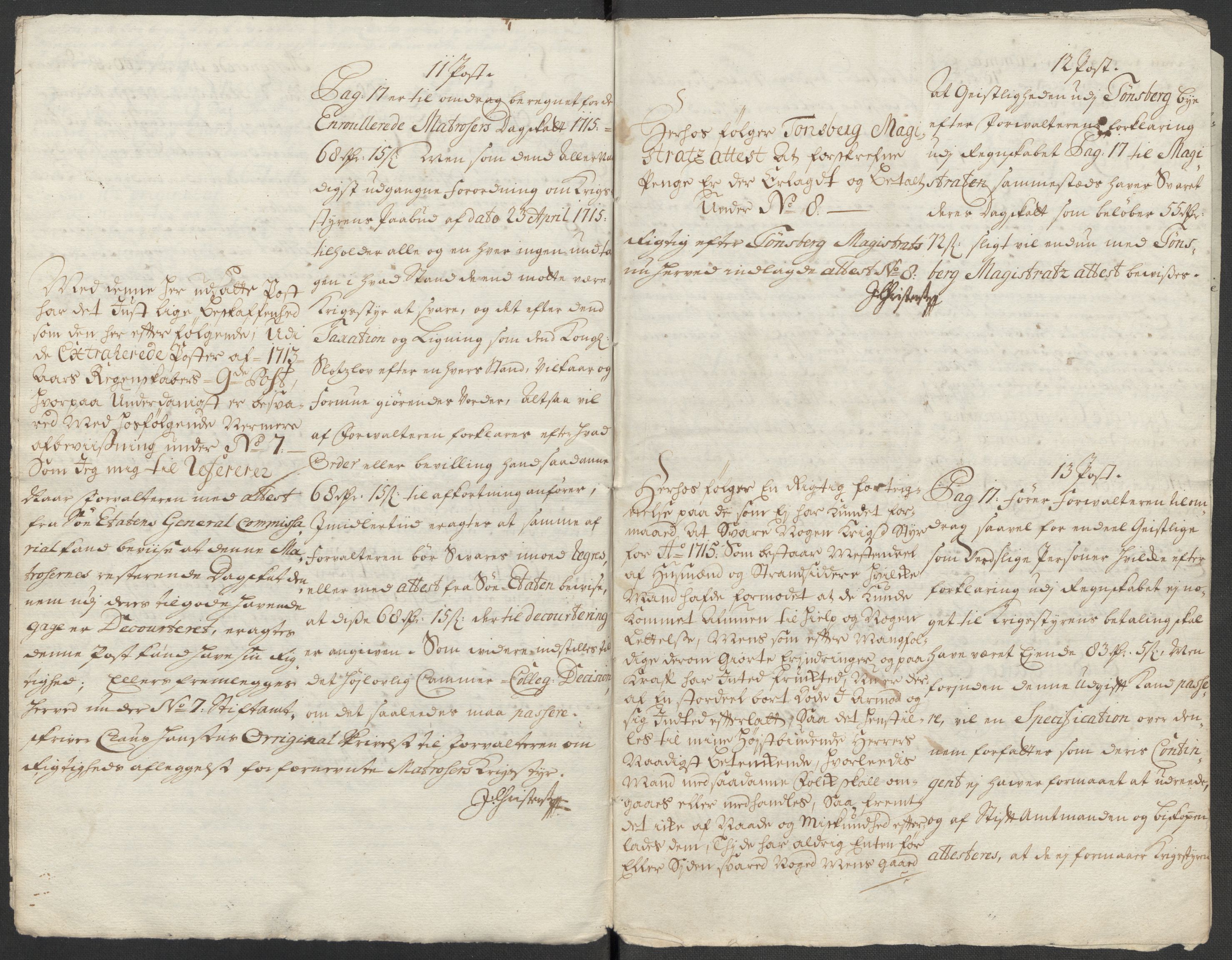 Rentekammeret inntil 1814, Reviderte regnskaper, Fogderegnskap, AV/RA-EA-4092/R32/L1879: Fogderegnskap Jarlsberg grevskap, 1714-1715, p. 473