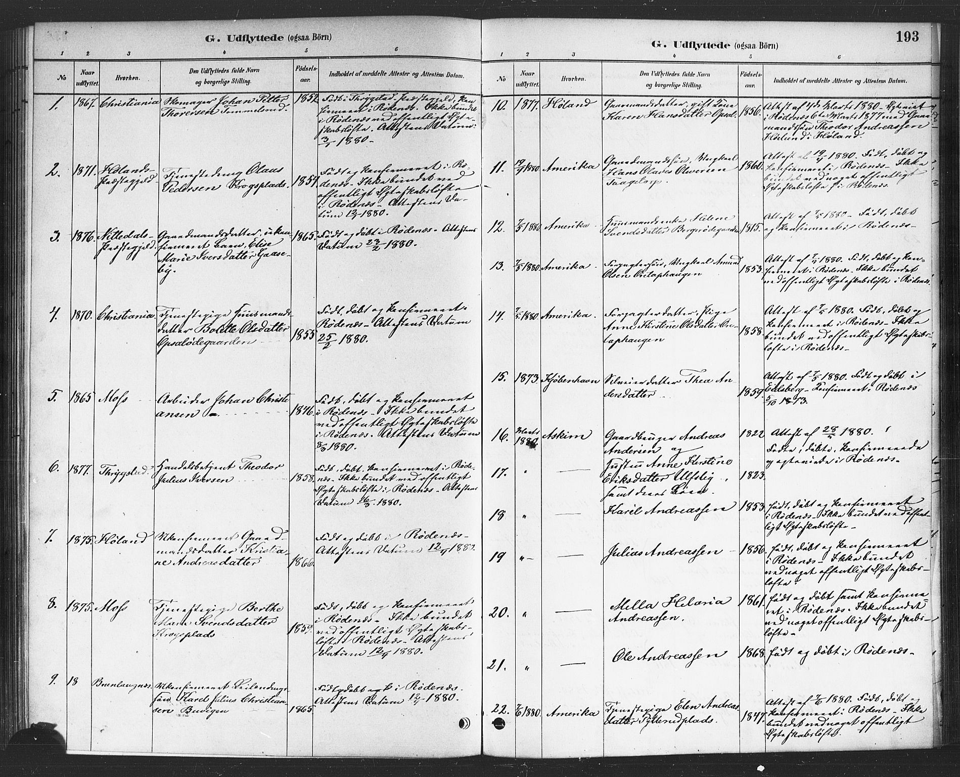 Rødenes prestekontor Kirkebøker, SAO/A-2005/F/Fa/L0009: Parish register (official) no. I 9, 1880-1889, p. 193