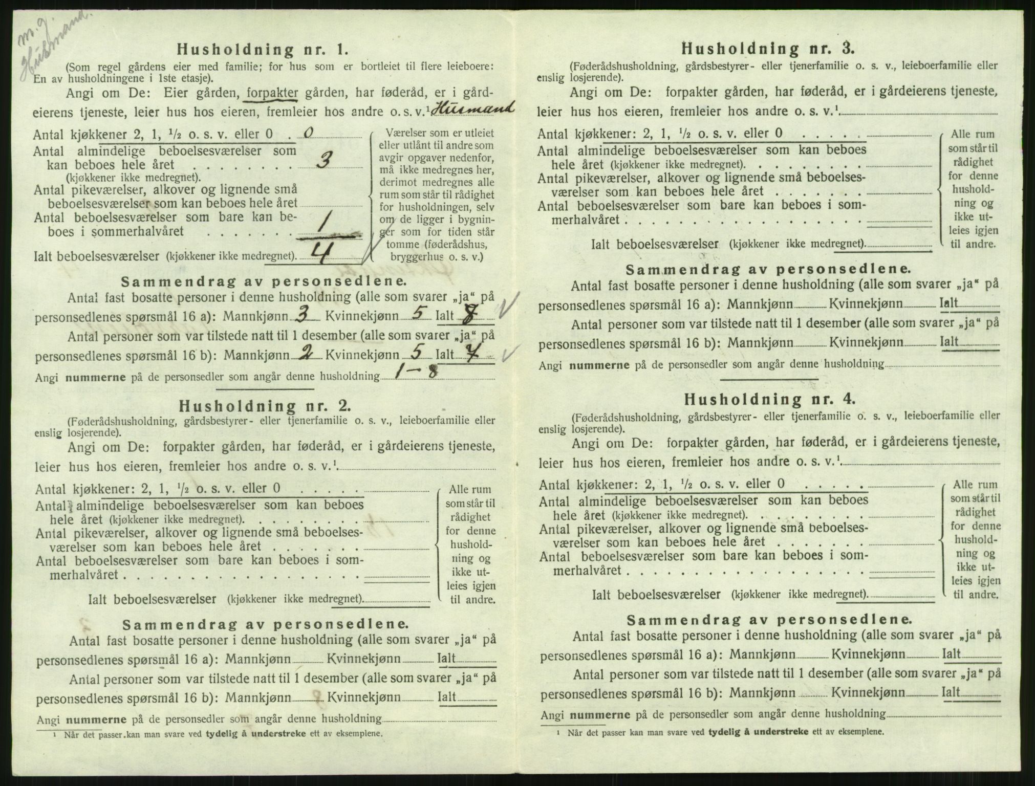 SAT, 1920 census for Øksendal, 1920, p. 232