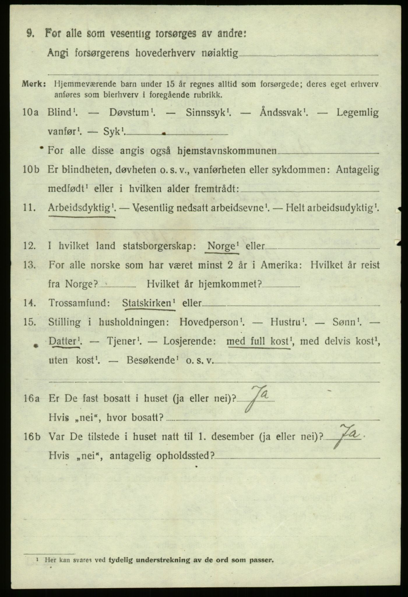 SAB, 1920 census for Balestrand, 1920, p. 1837