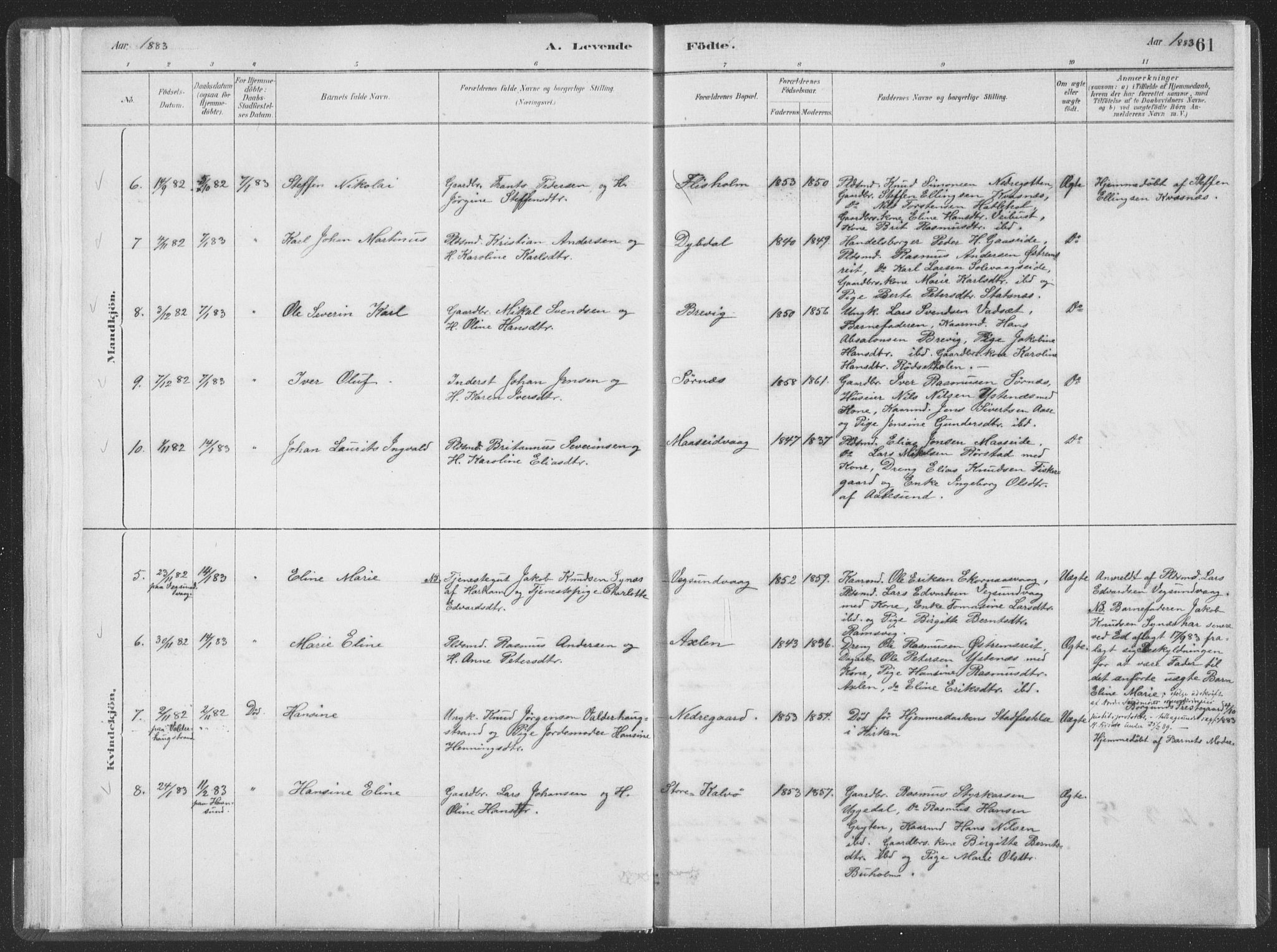 Ministerialprotokoller, klokkerbøker og fødselsregistre - Møre og Romsdal, SAT/A-1454/528/L0401: Parish register (official) no. 528A12I, 1880-1920, p. 61