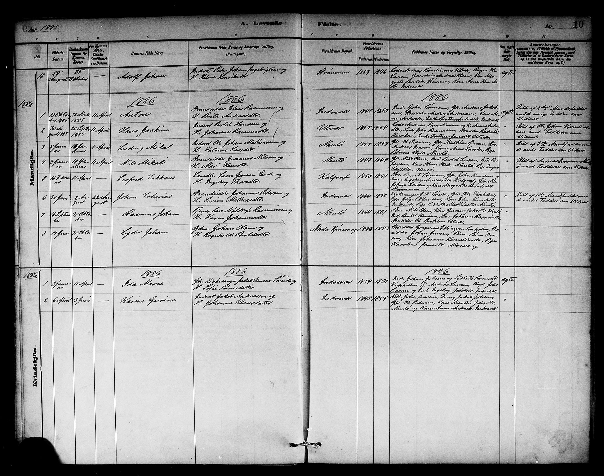 Solund sokneprestembete, SAB/A-81401: Parish register (official) no. C 1, 1881-1896, p. 10
