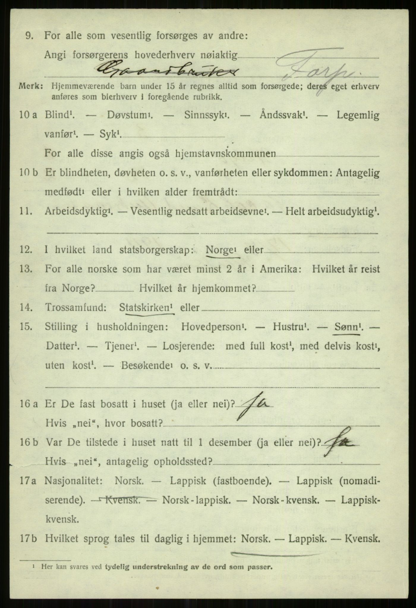 SATØ, 1920 census for Helgøy, 1920, p. 2259