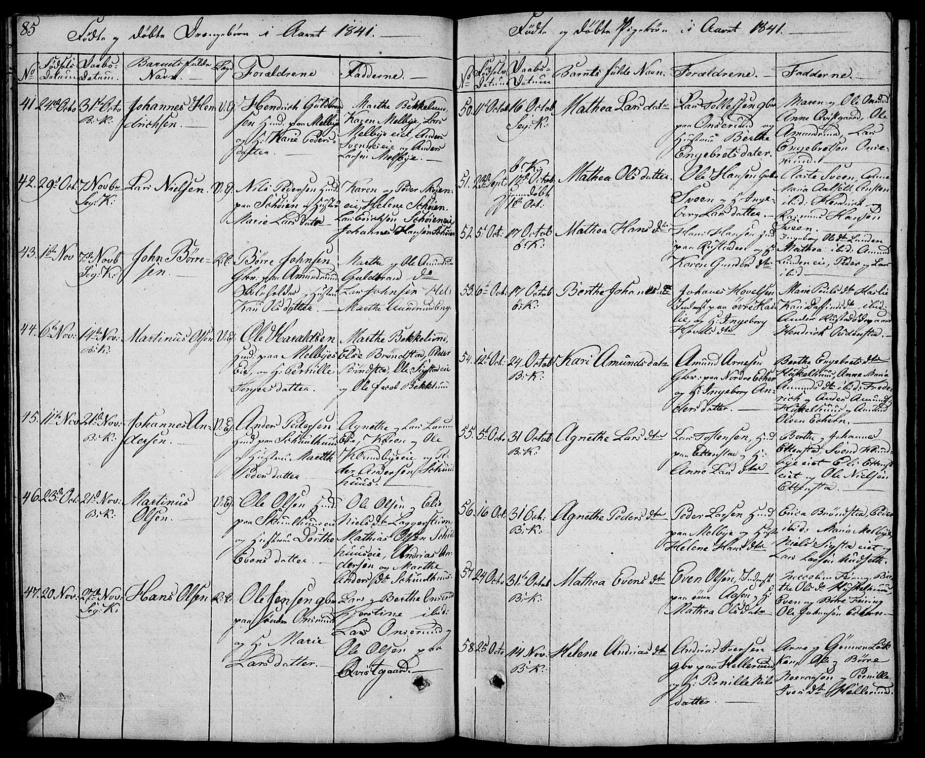 Biri prestekontor, AV/SAH-PREST-096/H/Ha/Hab/L0002: Parish register (copy) no. 2, 1828-1842, p. 85