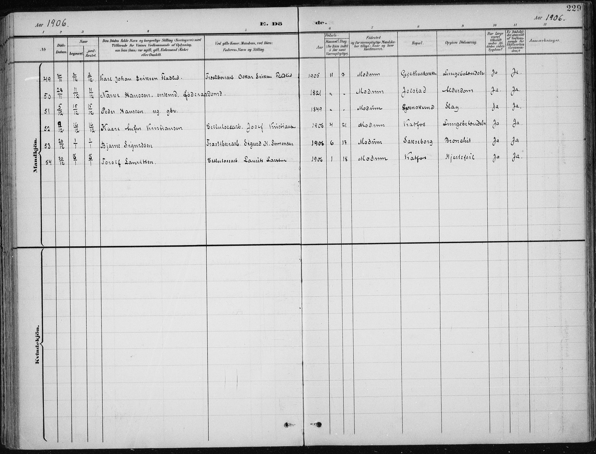 Modum kirkebøker, AV/SAKO-A-234/F/Fa/L0013: Parish register (official) no. 13, 1899-1907, p. 229