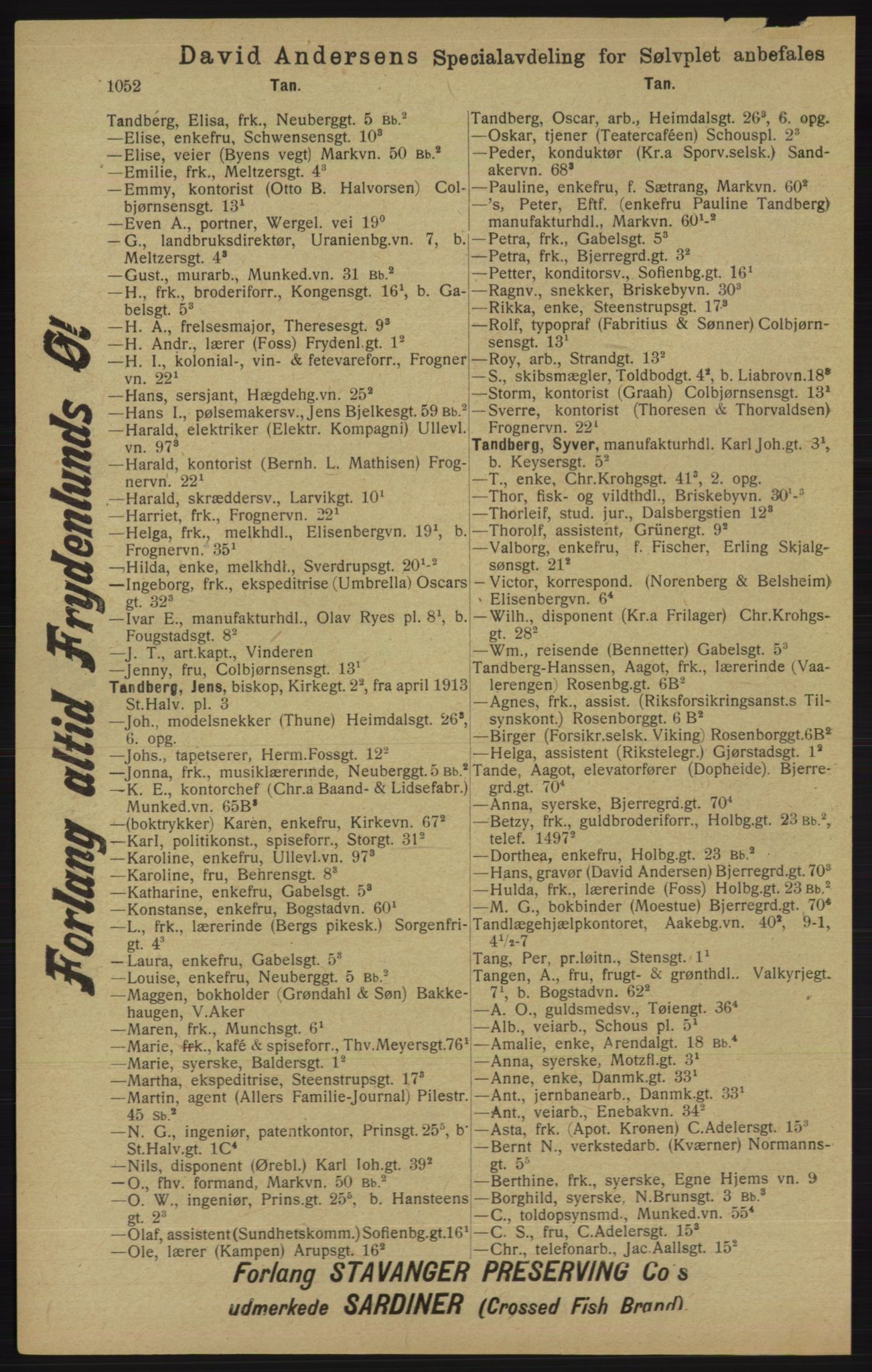 Kristiania/Oslo adressebok, PUBL/-, 1913, p. 1064