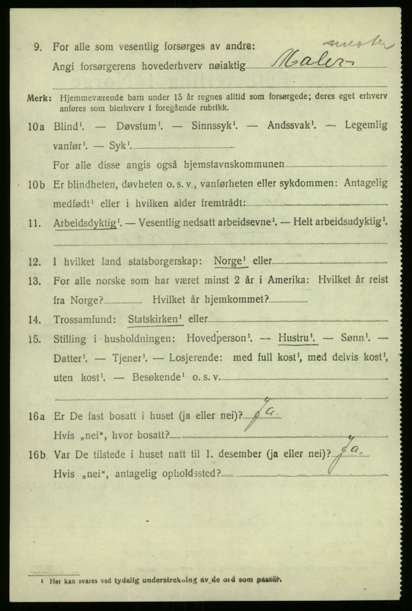 SAB, 1920 census for Sør-Vågsøy, 1920, p. 3289