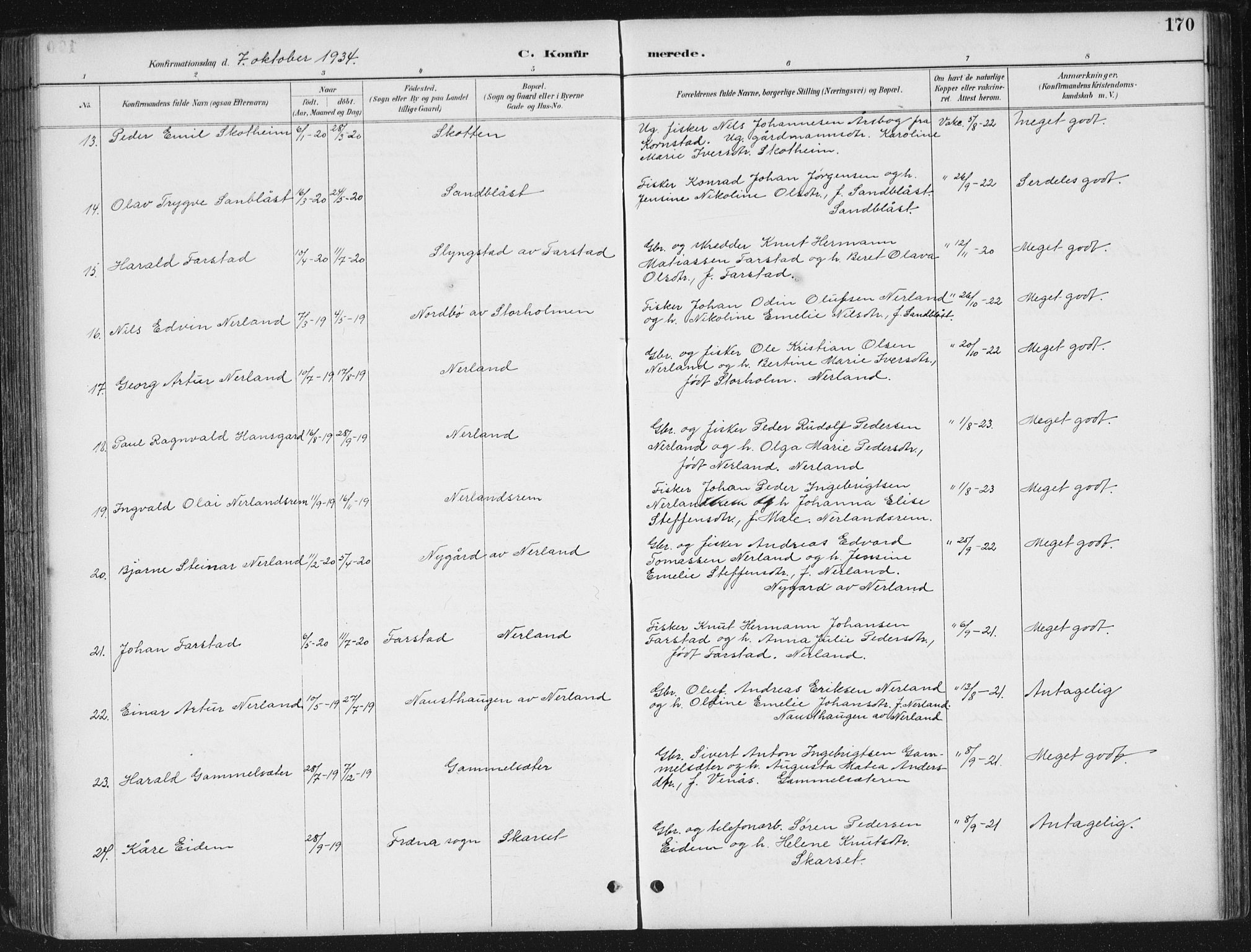 Ministerialprotokoller, klokkerbøker og fødselsregistre - Møre og Romsdal, AV/SAT-A-1454/567/L0783: Parish register (copy) no. 567C03, 1887-1903, p. 170