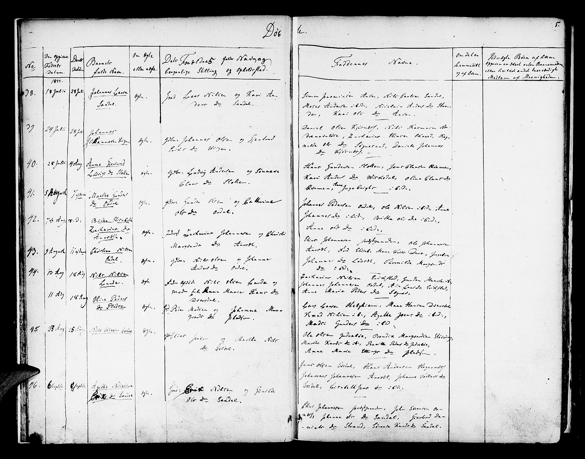 Jølster sokneprestembete, AV/SAB-A-80701/H/Haa/Haaa/L0008: Parish register (official) no. A 8, 1821-1833, p. 5