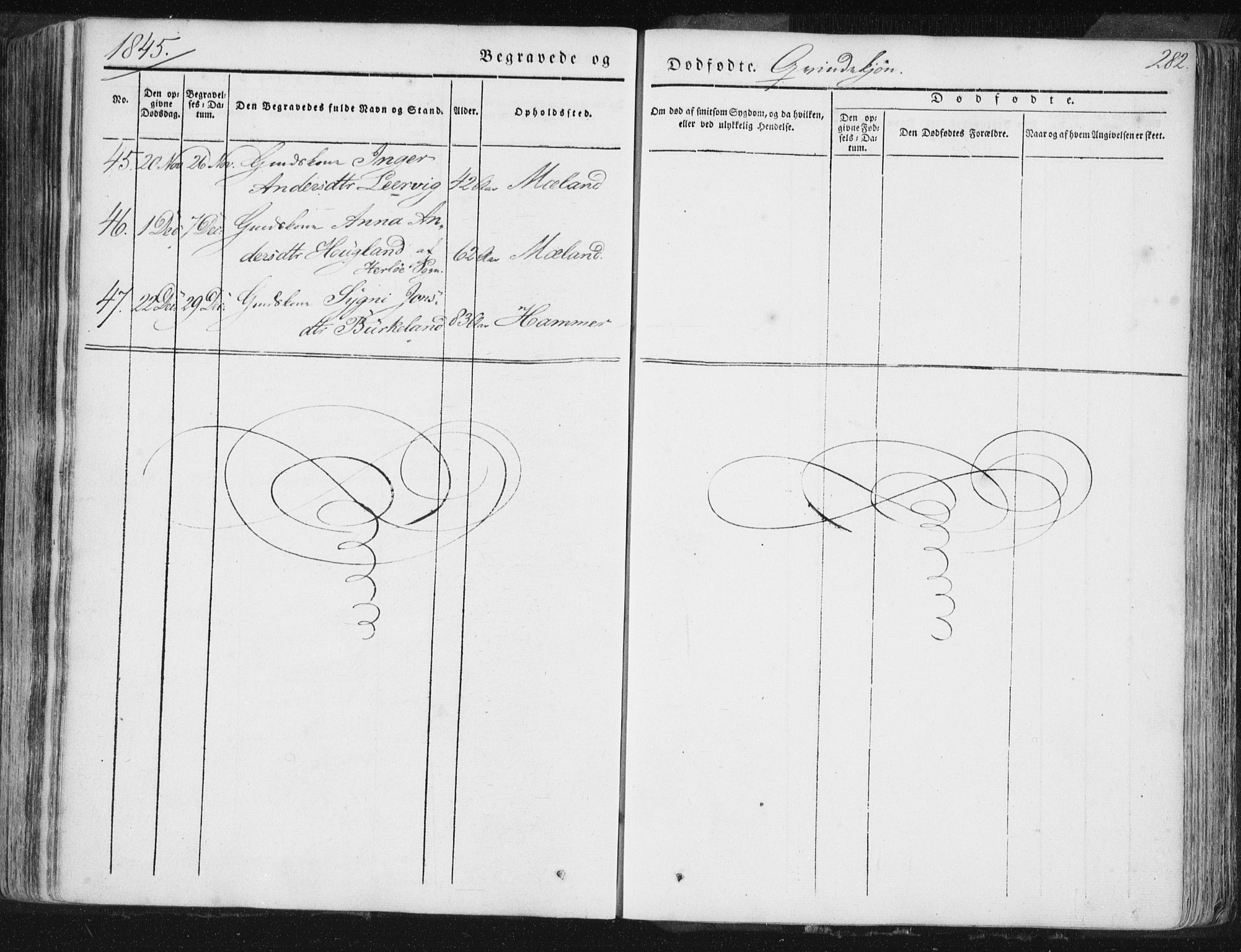 Hamre sokneprestembete, SAB/A-75501/H/Ha/Haa/Haaa/L0012: Parish register (official) no. A 12, 1834-1845, p. 282