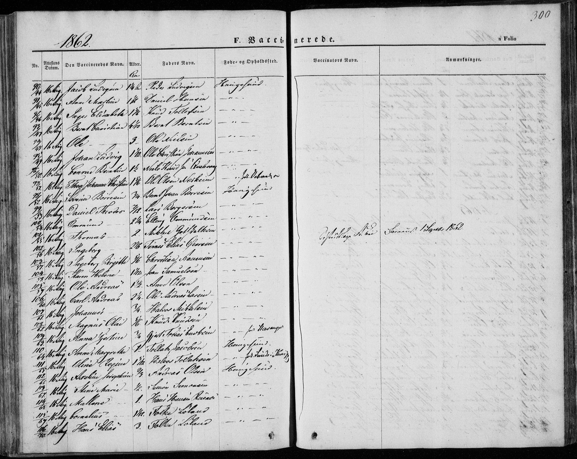 Torvastad sokneprestkontor, AV/SAST-A -101857/H/Ha/Haa/L0011: Parish register (official) no. A 11, 1857-1866, p. 300