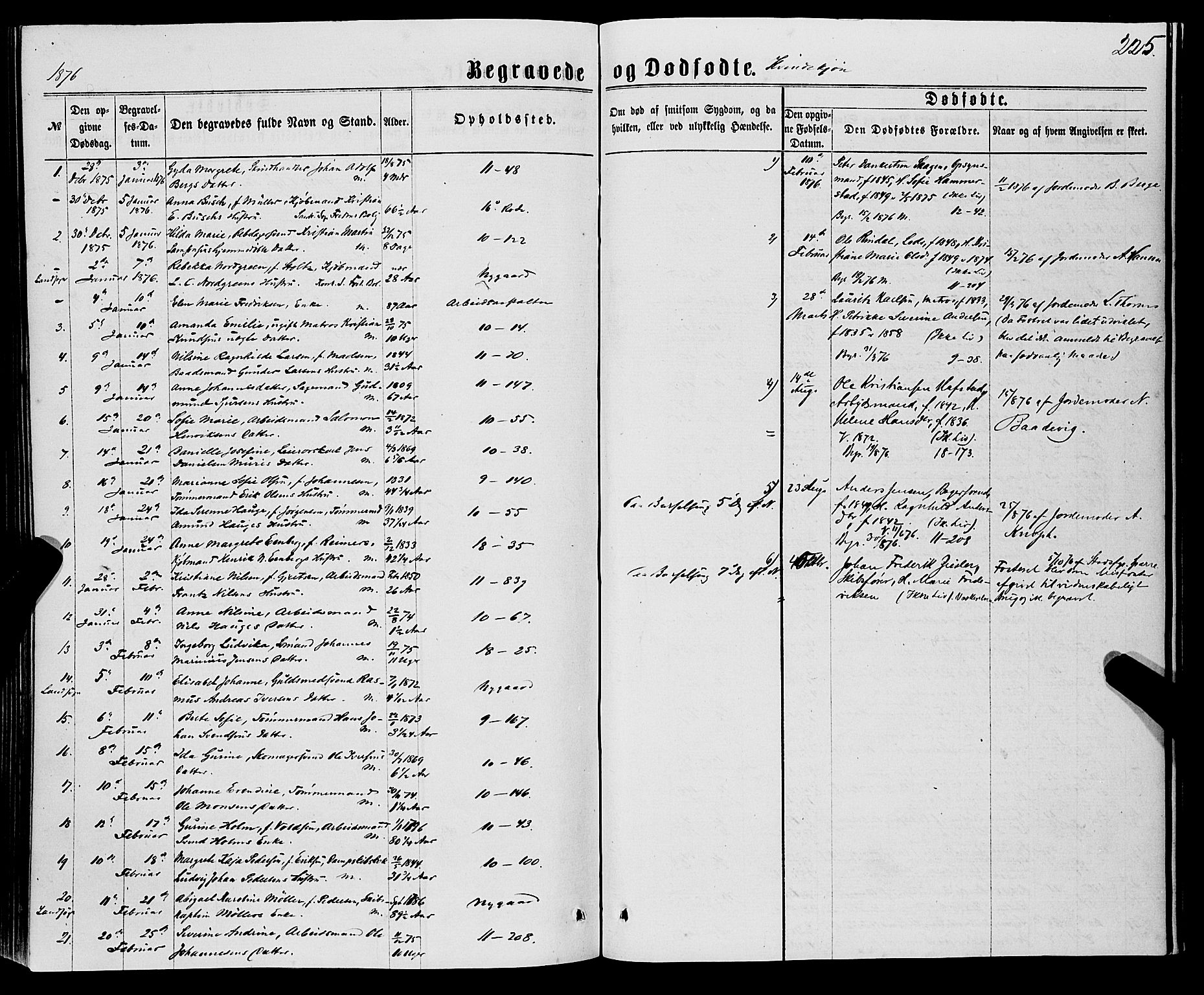 Domkirken sokneprestembete, SAB/A-74801/H/Haa/L0042: Parish register (official) no. E 3, 1863-1876, p. 225