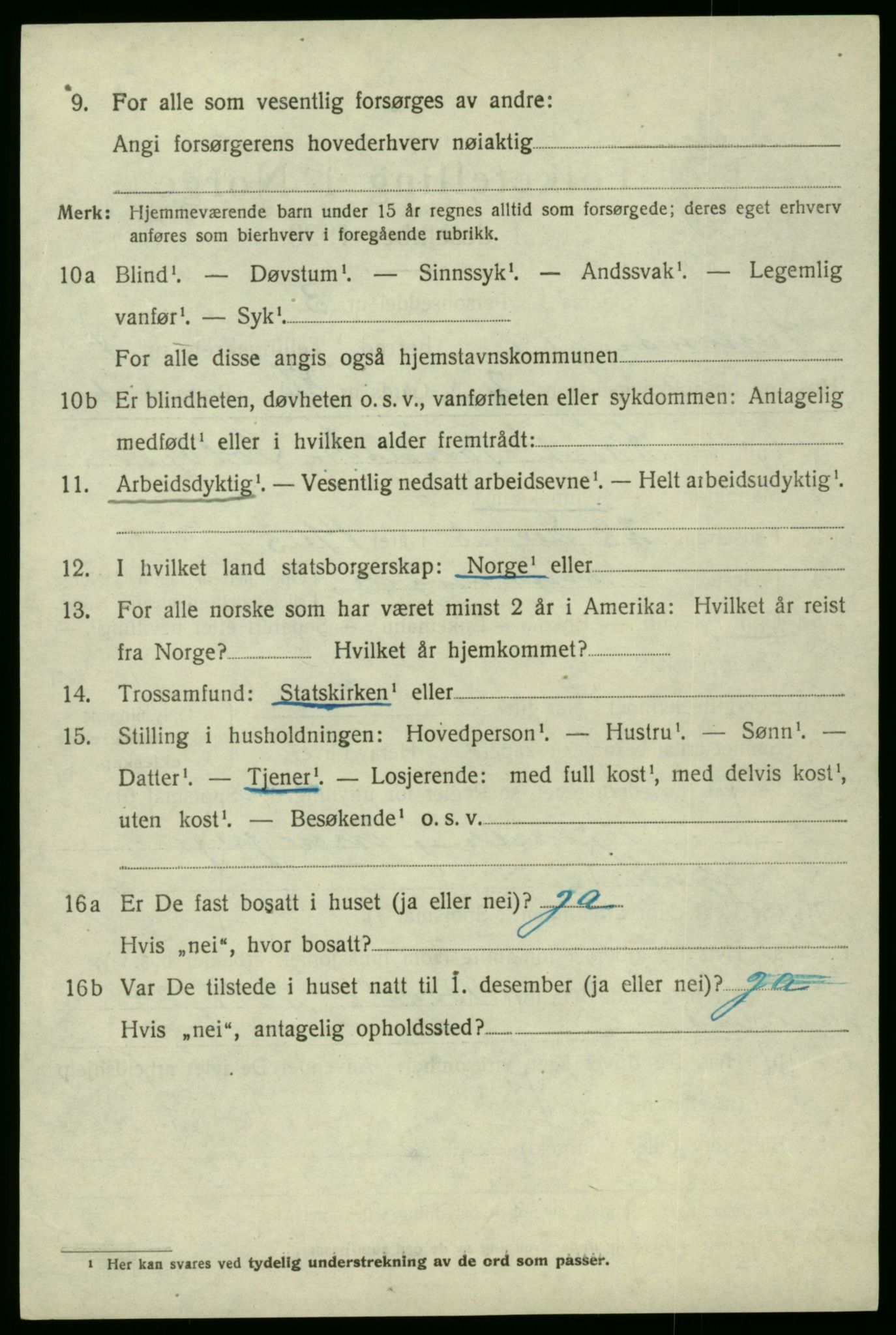 SAB, 1920 census for Samnanger, 1920, p. 864