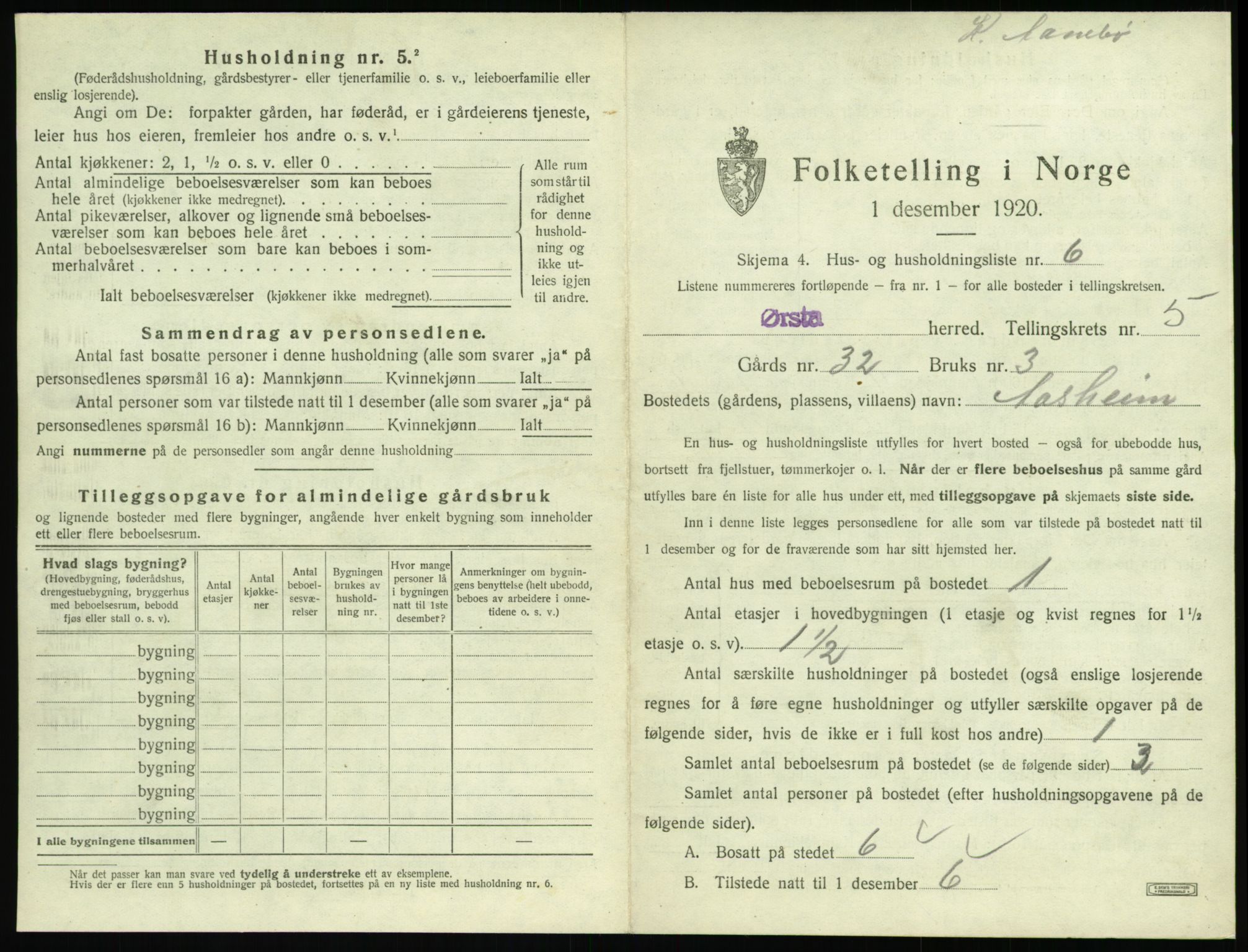 SAT, 1920 census for Ørsta, 1920, p. 514