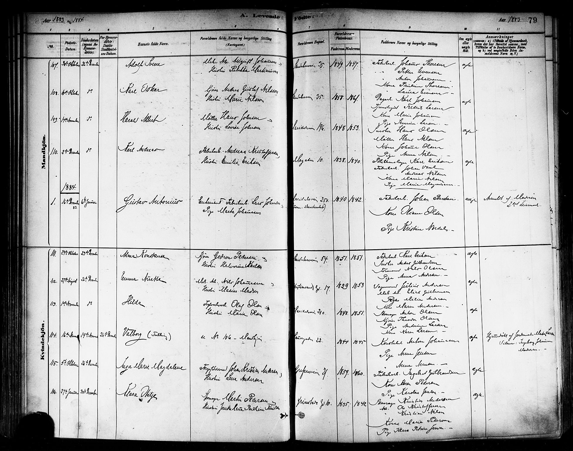 Sagene prestekontor Kirkebøker, AV/SAO-A-10796/F/L0001: Parish register (official) no. 1, 1880-1893, p. 79