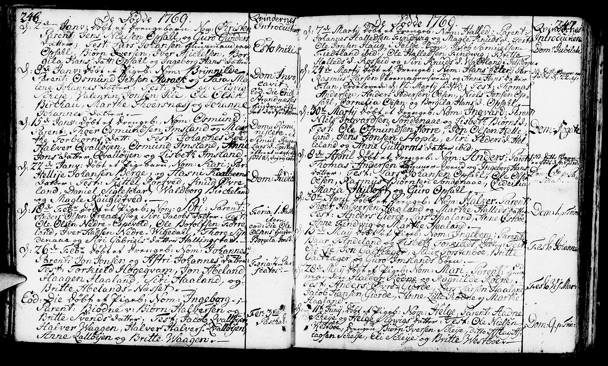 Vikedal sokneprestkontor, AV/SAST-A-101840/01/IV: Parish register (official) no. A 1, 1737-1778, p. 246-247