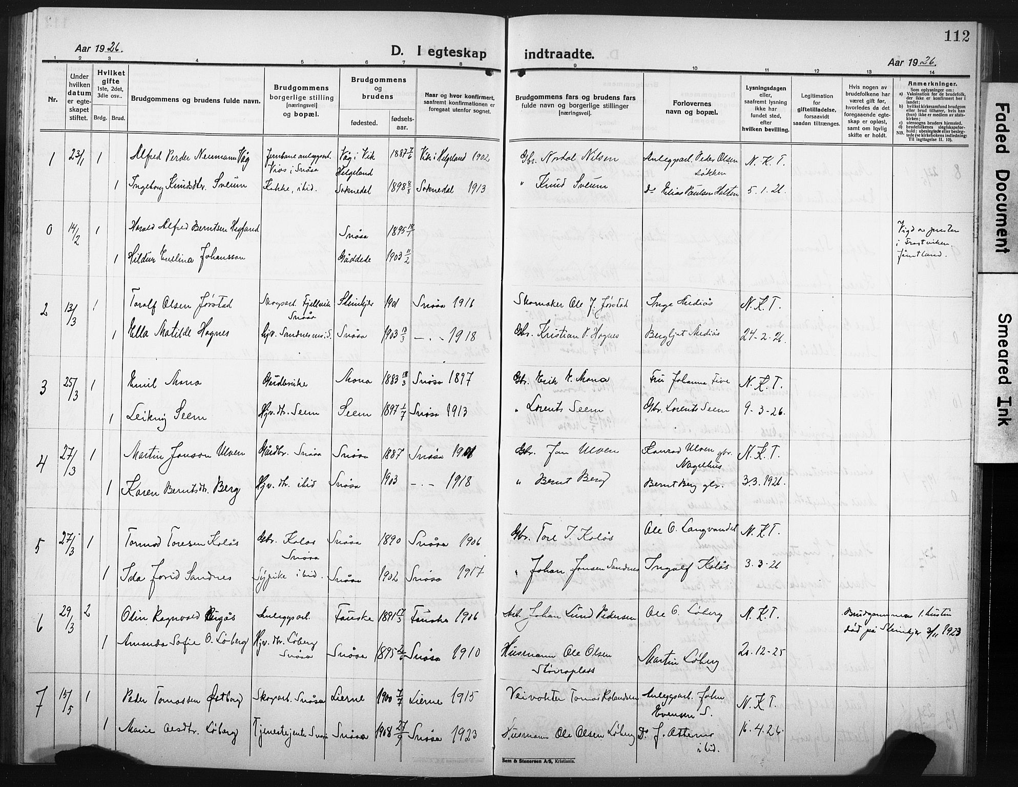 Ministerialprotokoller, klokkerbøker og fødselsregistre - Nord-Trøndelag, AV/SAT-A-1458/749/L0480: Parish register (copy) no. 749C02, 1924-1932, p. 112