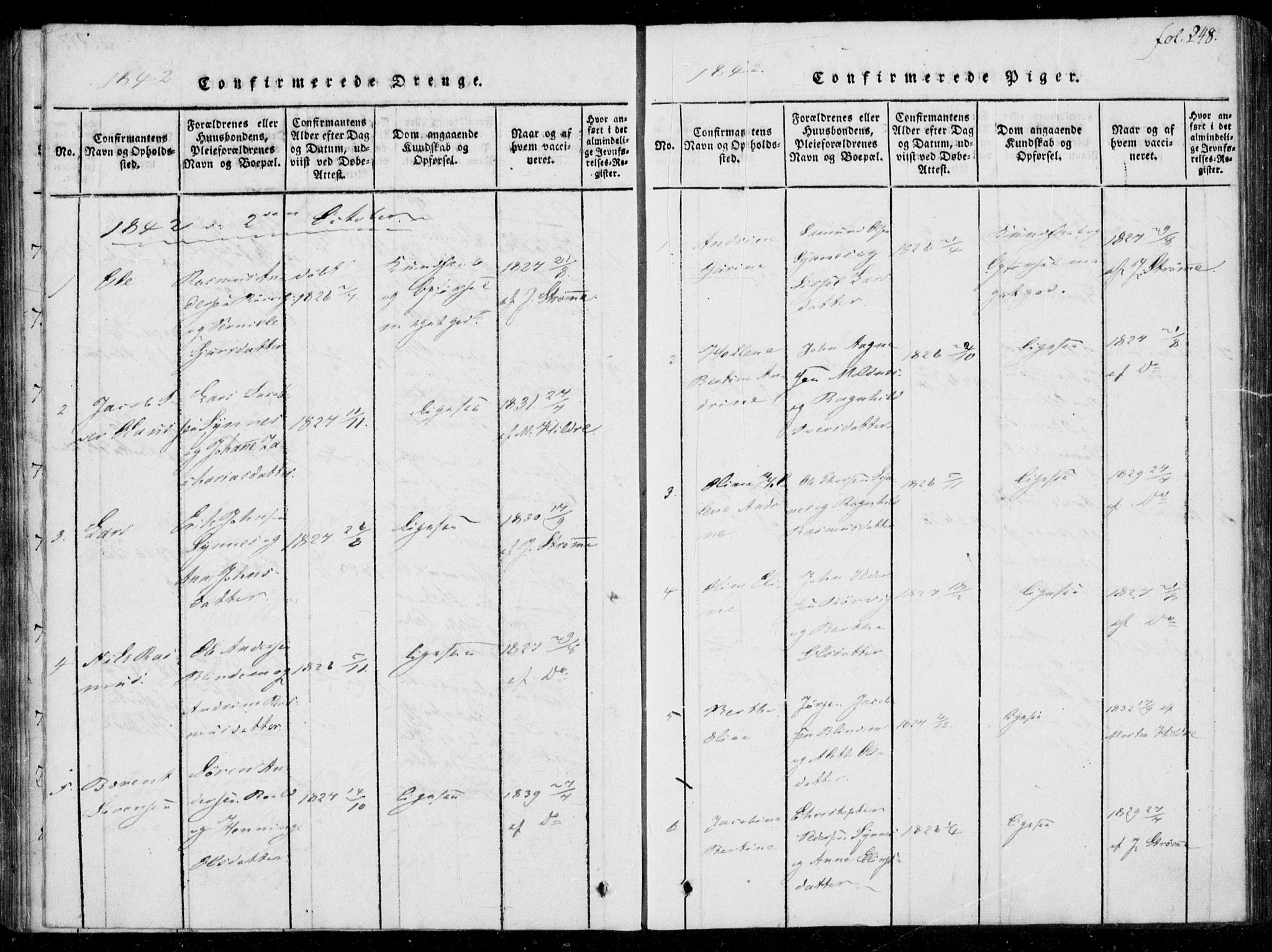 Ministerialprotokoller, klokkerbøker og fødselsregistre - Møre og Romsdal, SAT/A-1454/537/L0517: Parish register (official) no. 537A01, 1818-1862, p. 248