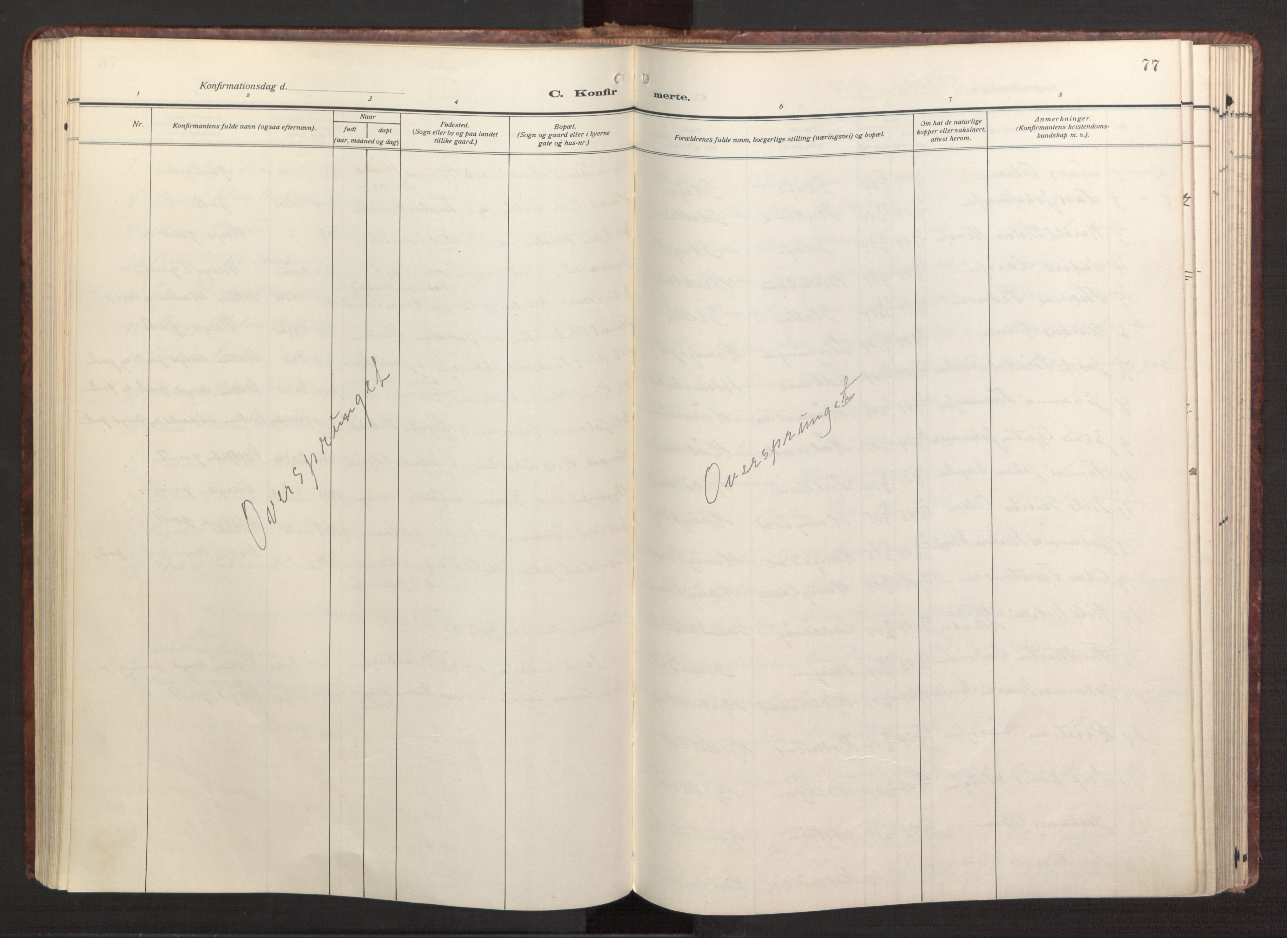 Fana Sokneprestembete, AV/SAB-A-75101/H/Haa/Haab/L0005: Parish register (official) no. B 5, 1915-1923, p. 77