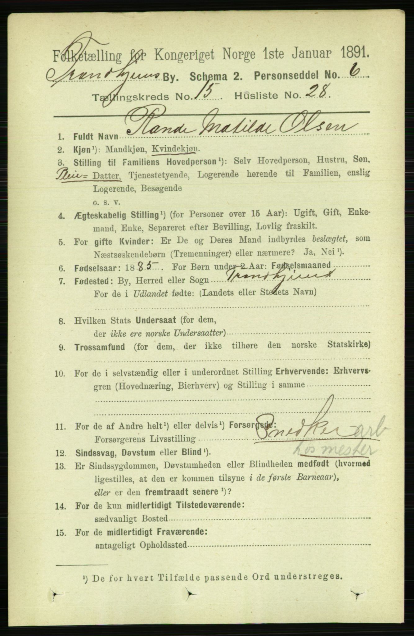 RA, 1891 census for 1601 Trondheim, 1891, p. 11920