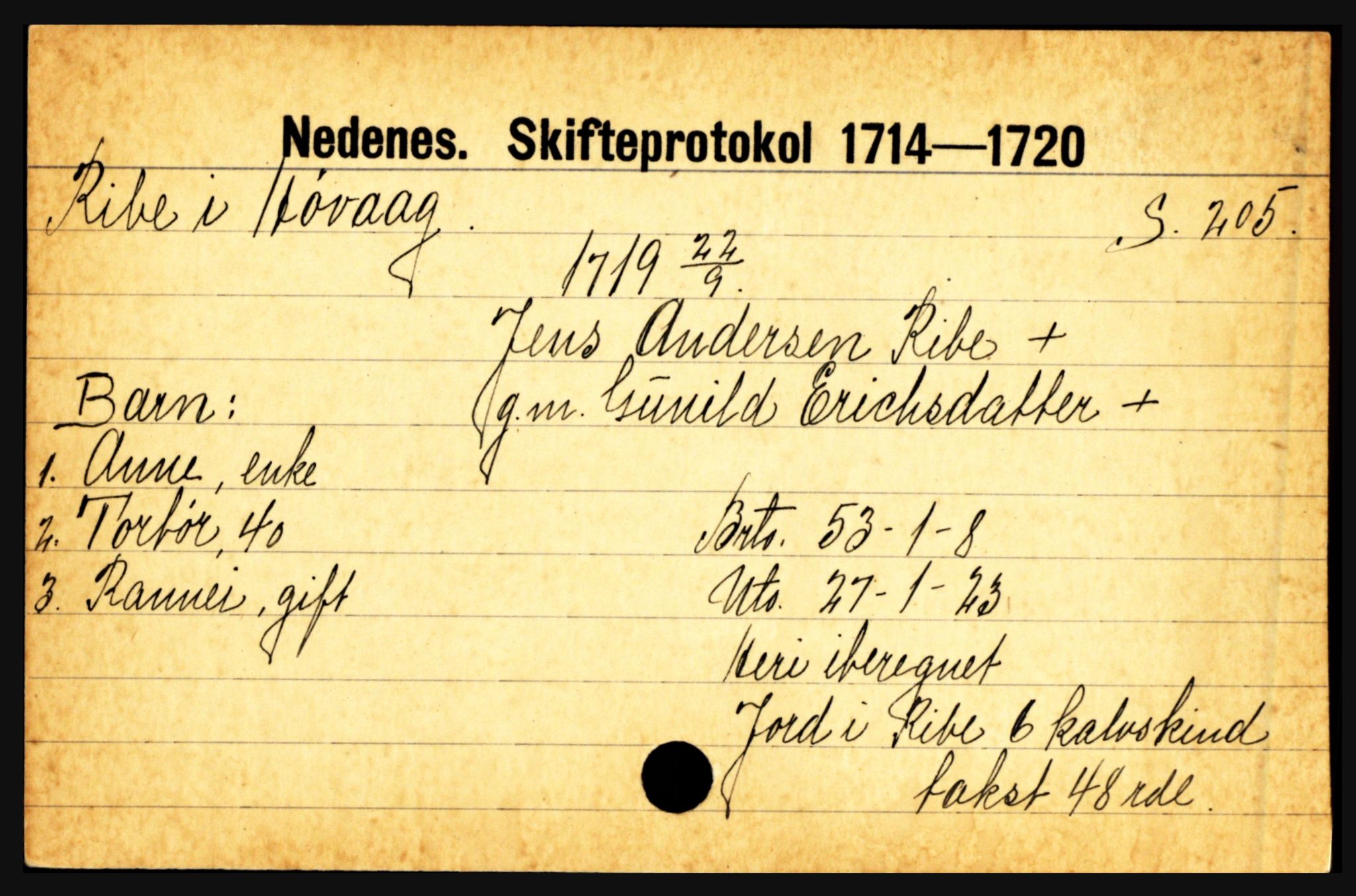 Nedenes sorenskriveri før 1824, AV/SAK-1221-0007/H, p. 23615