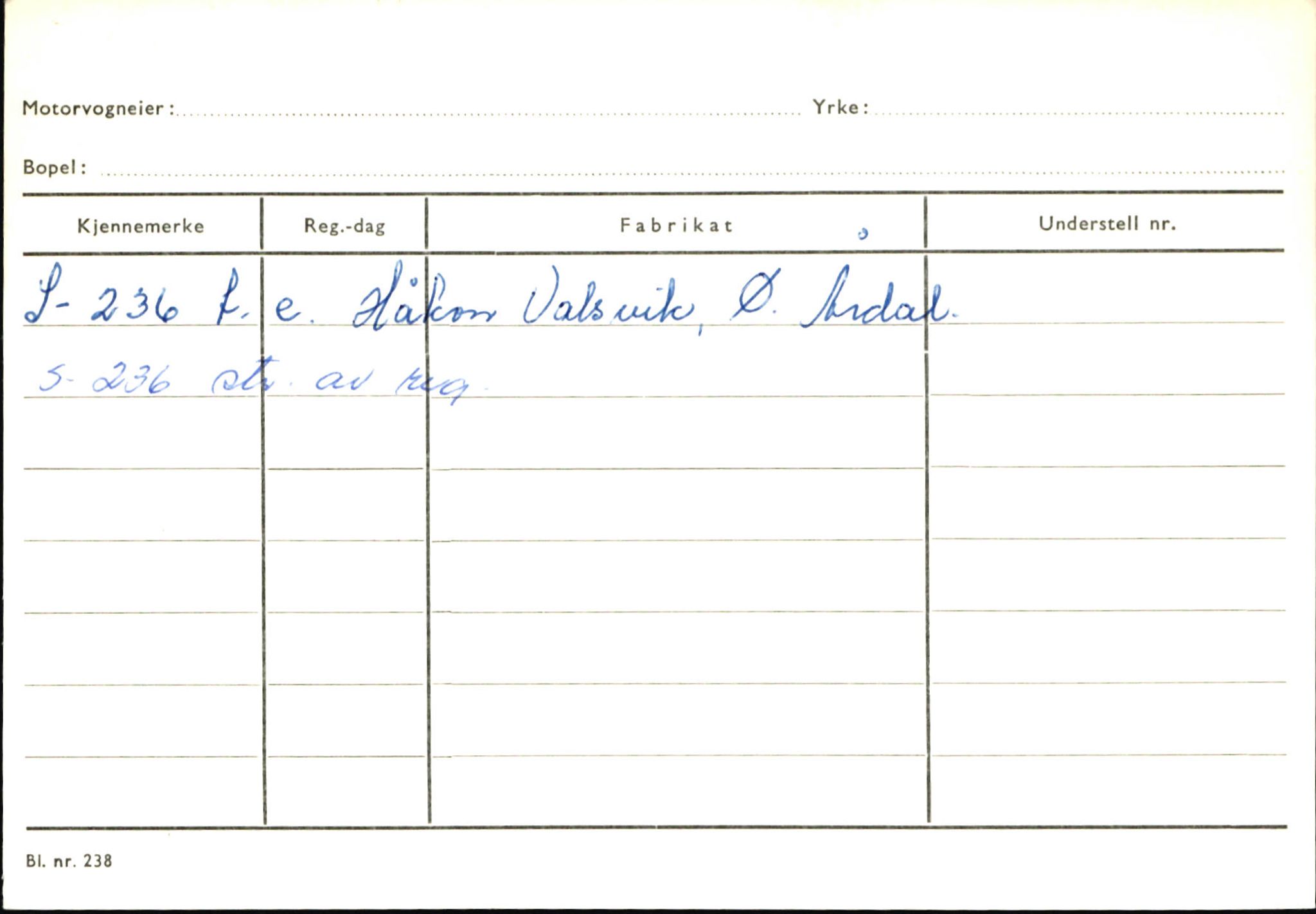 Statens vegvesen, Sogn og Fjordane vegkontor, AV/SAB-A-5301/4/F/L0146: Registerkort Årdal R-Å samt diverse kort, 1945-1975, p. 149