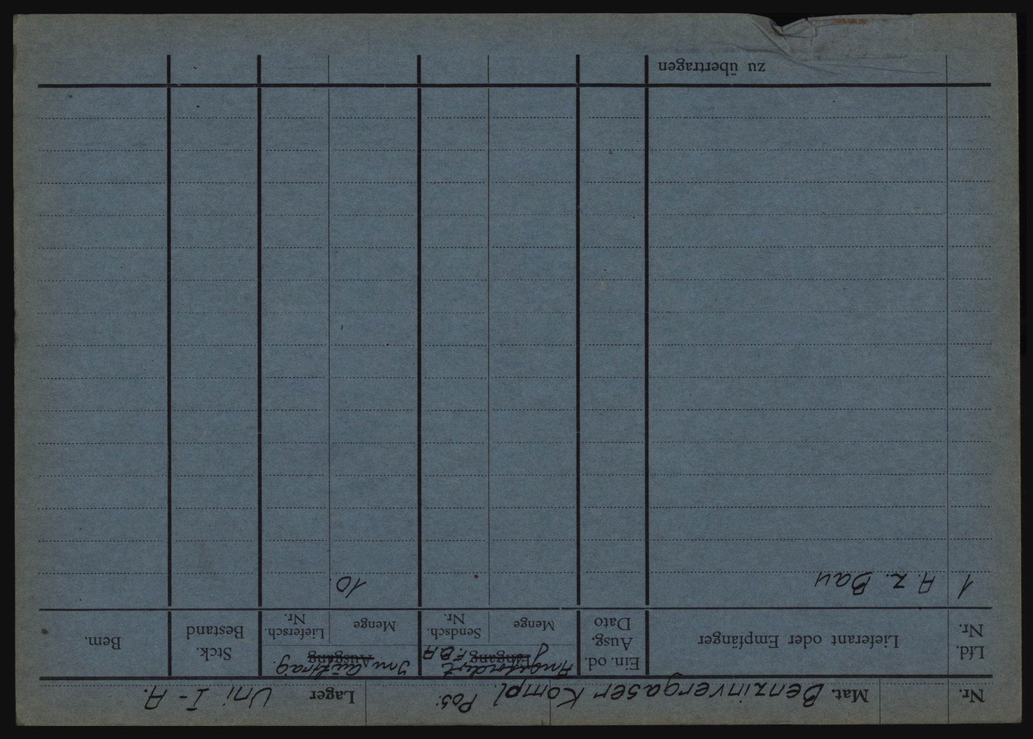 Tyske arkiver, Organisation Todt (OT), Einsatzgruppe Wiking, AV/RA-RAFA-2188/1/O/O12/L0002: Kartotek - Elektromaterial etc A-Z, 1940-1945, p. 33