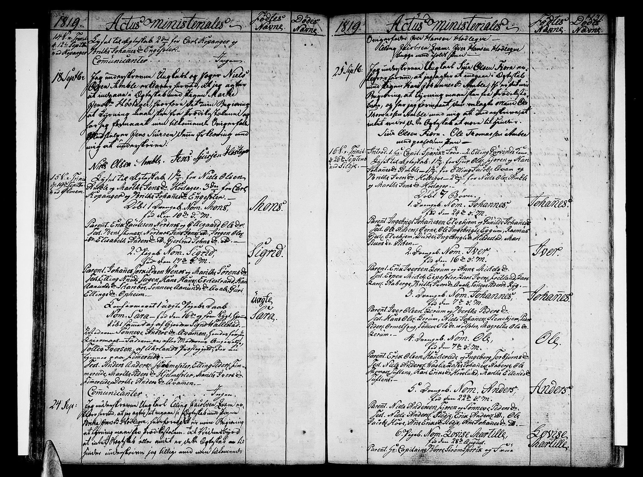 Sogndal sokneprestembete, SAB/A-81301/H/Haa/Haaa/L0009: Parish register (official) no. A 9, 1809-1821, p. 131