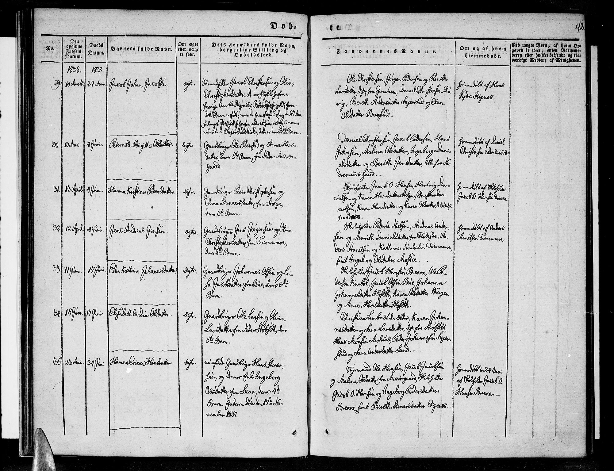 Ministerialprotokoller, klokkerbøker og fødselsregistre - Nordland, AV/SAT-A-1459/852/L0737: Parish register (official) no. 852A07, 1833-1849, p. 42