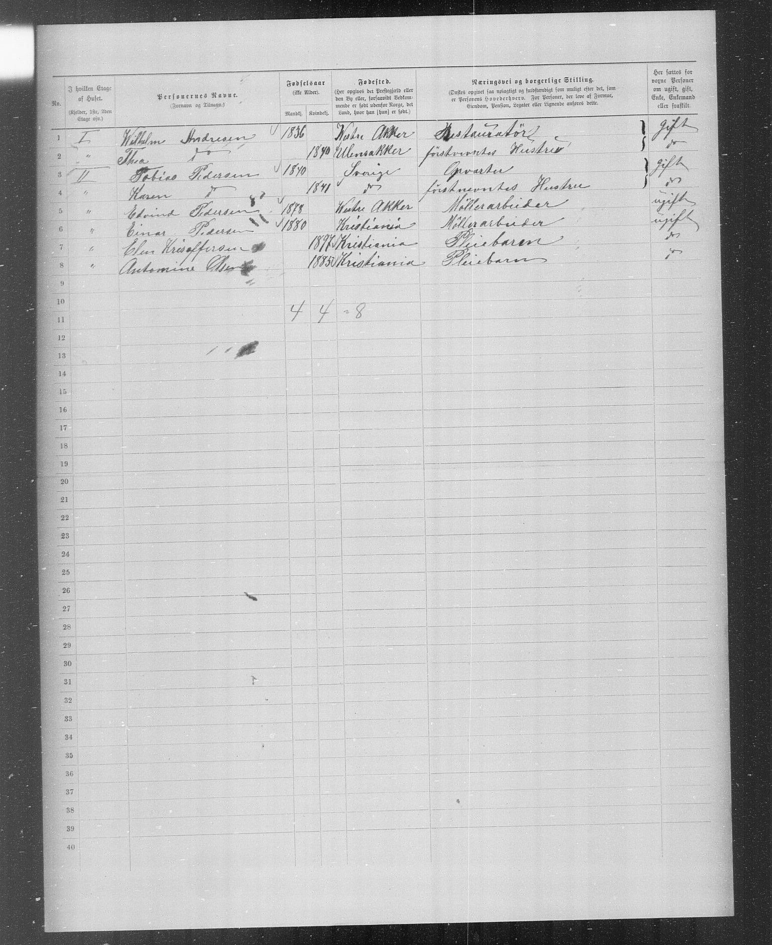 OBA, Municipal Census 1899 for Kristiania, 1899, p. 4672