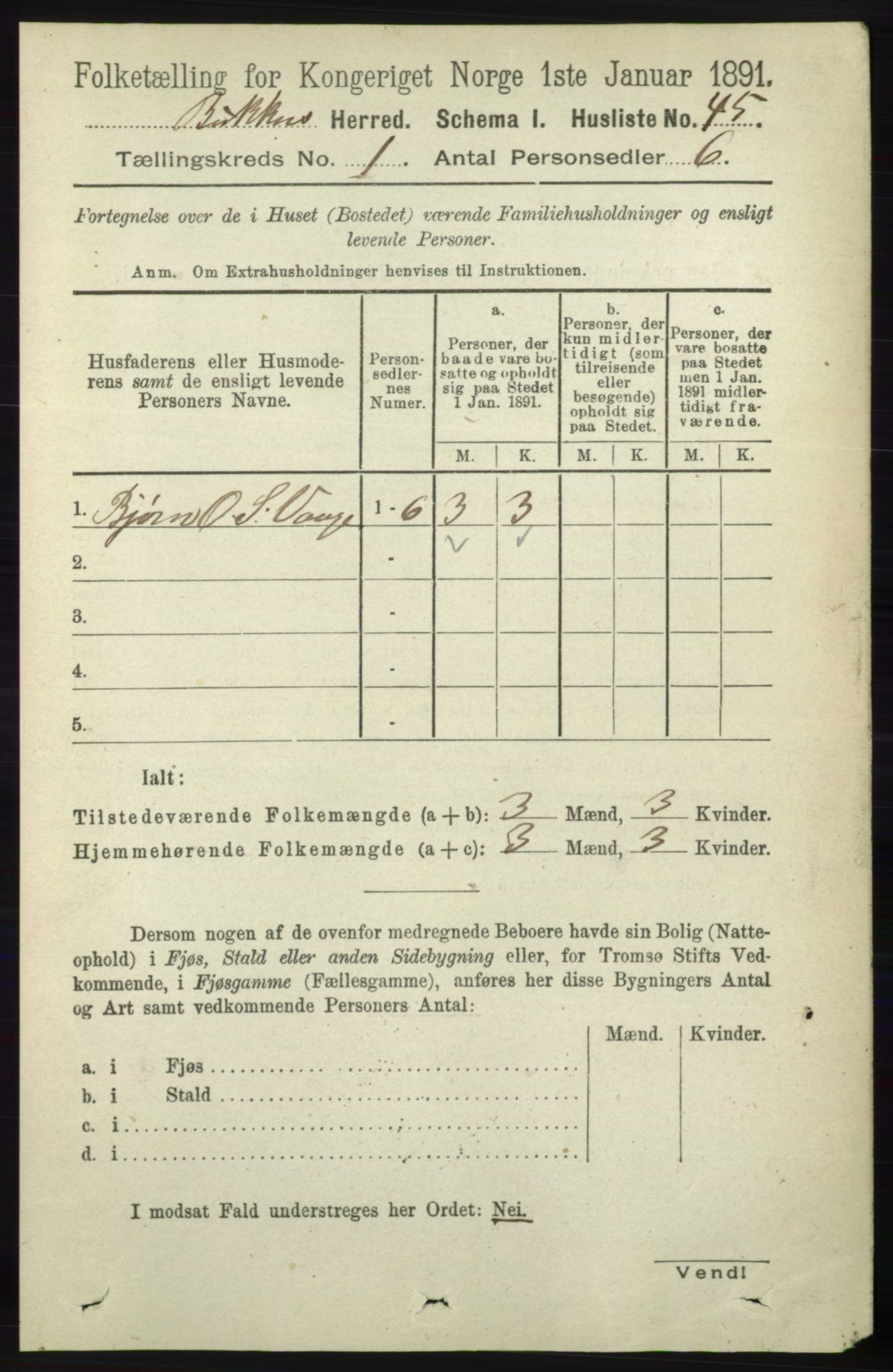 RA, 1891 census for 1145 Bokn, 1891, p. 59