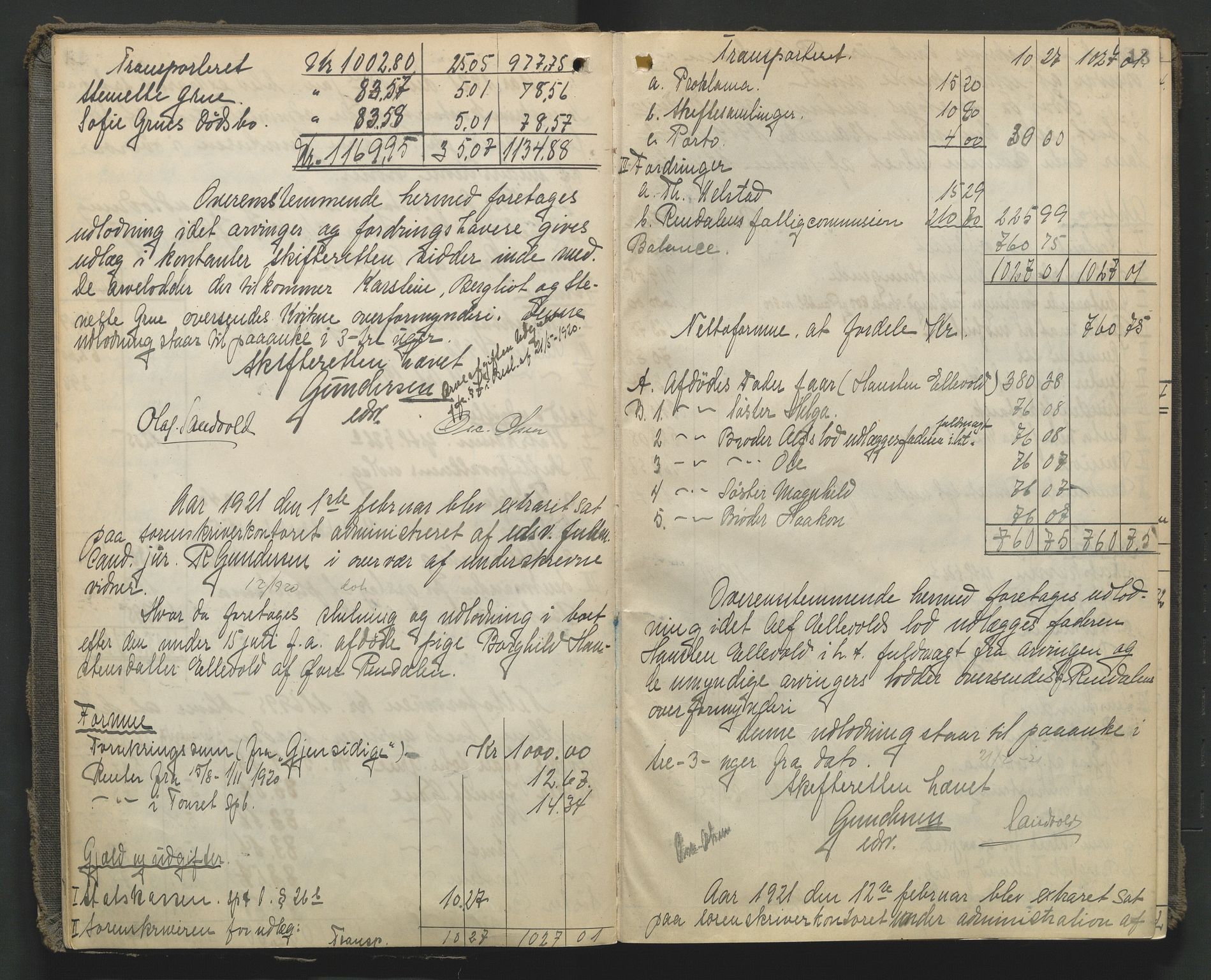 Nord-Østerdal tingrett, AV/SAH-TING-020/J/Jd/L0007: Skifteutlodningsprotokoll, 1920-1929, p. 13