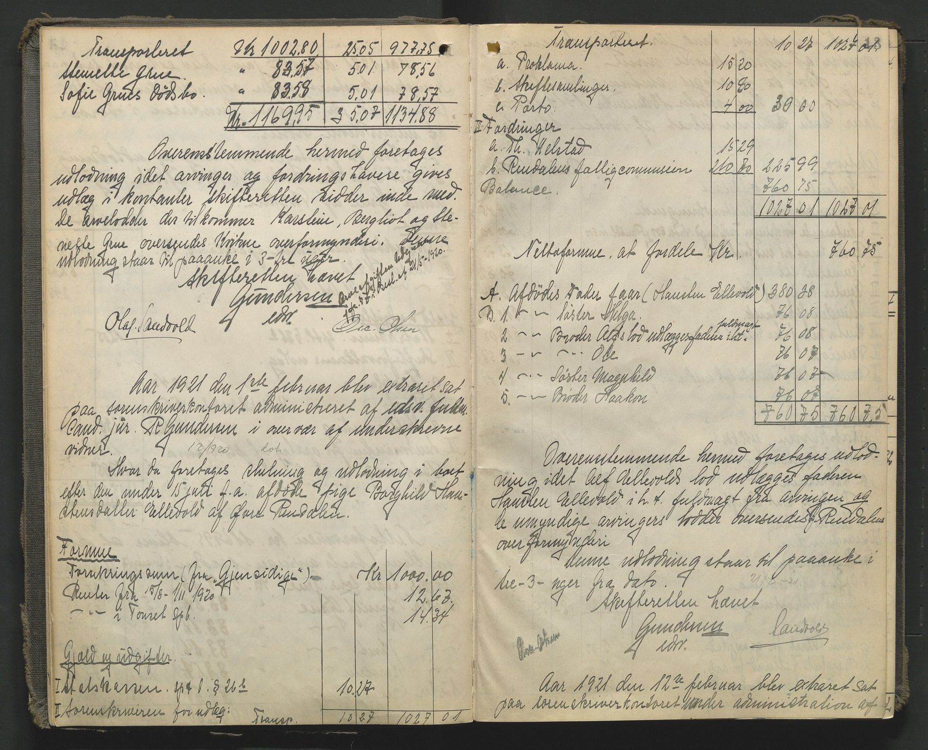 Nord-Østerdal tingrett, SAH/TING-020/J/Jd/L0007: Skifteutlodningsprotokoll, 1920-1929, p. 13