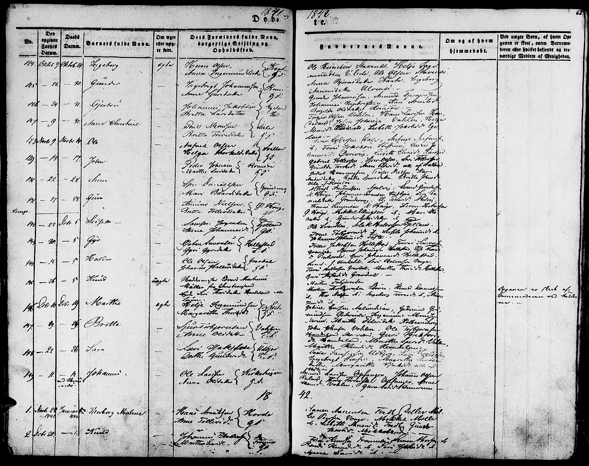 Fjelberg sokneprestembete, SAB/A-75201/H/Haa: Parish register (official) no. A 6, 1835-1851, p. 62