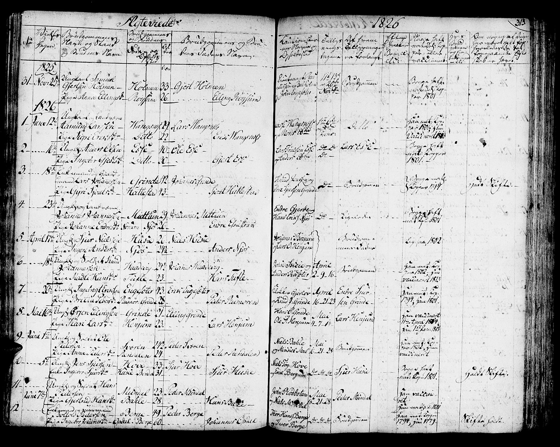 Leikanger sokneprestembete, AV/SAB-A-81001/H/Haa/Haaa/L0006: Parish register (official) no. A 6, 1810-1838, p. 313