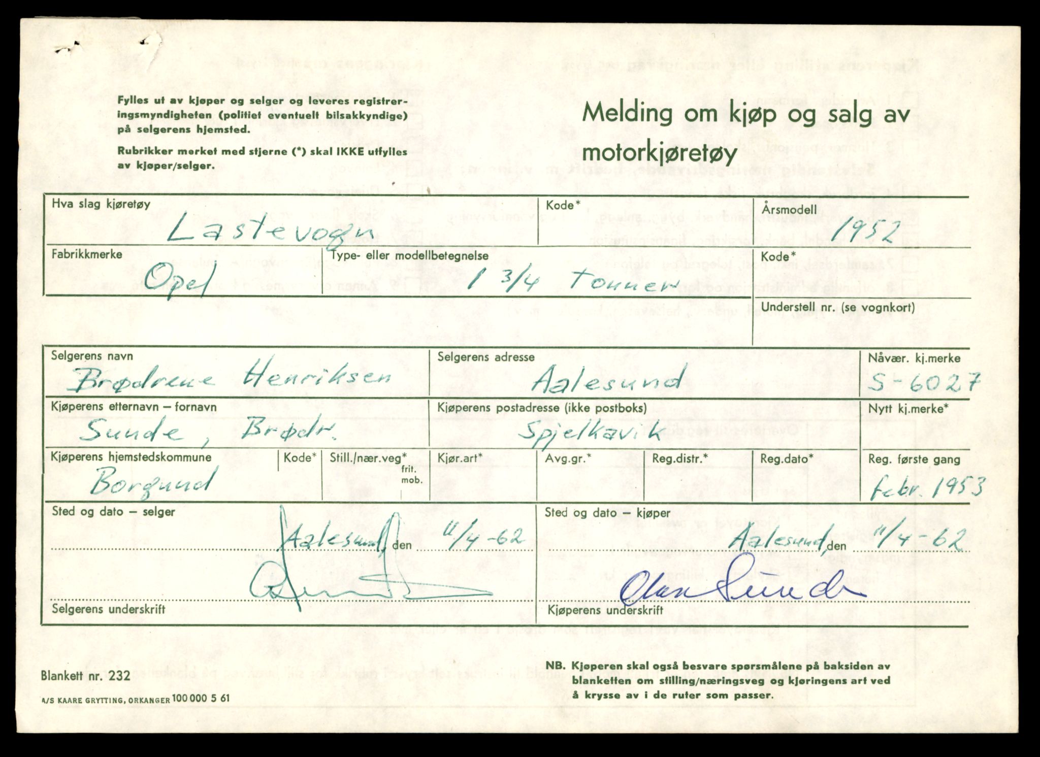 Møre og Romsdal vegkontor - Ålesund trafikkstasjon, AV/SAT-A-4099/F/Fe/L0036: Registreringskort for kjøretøy T 12831 - T 13030, 1927-1998, p. 1215