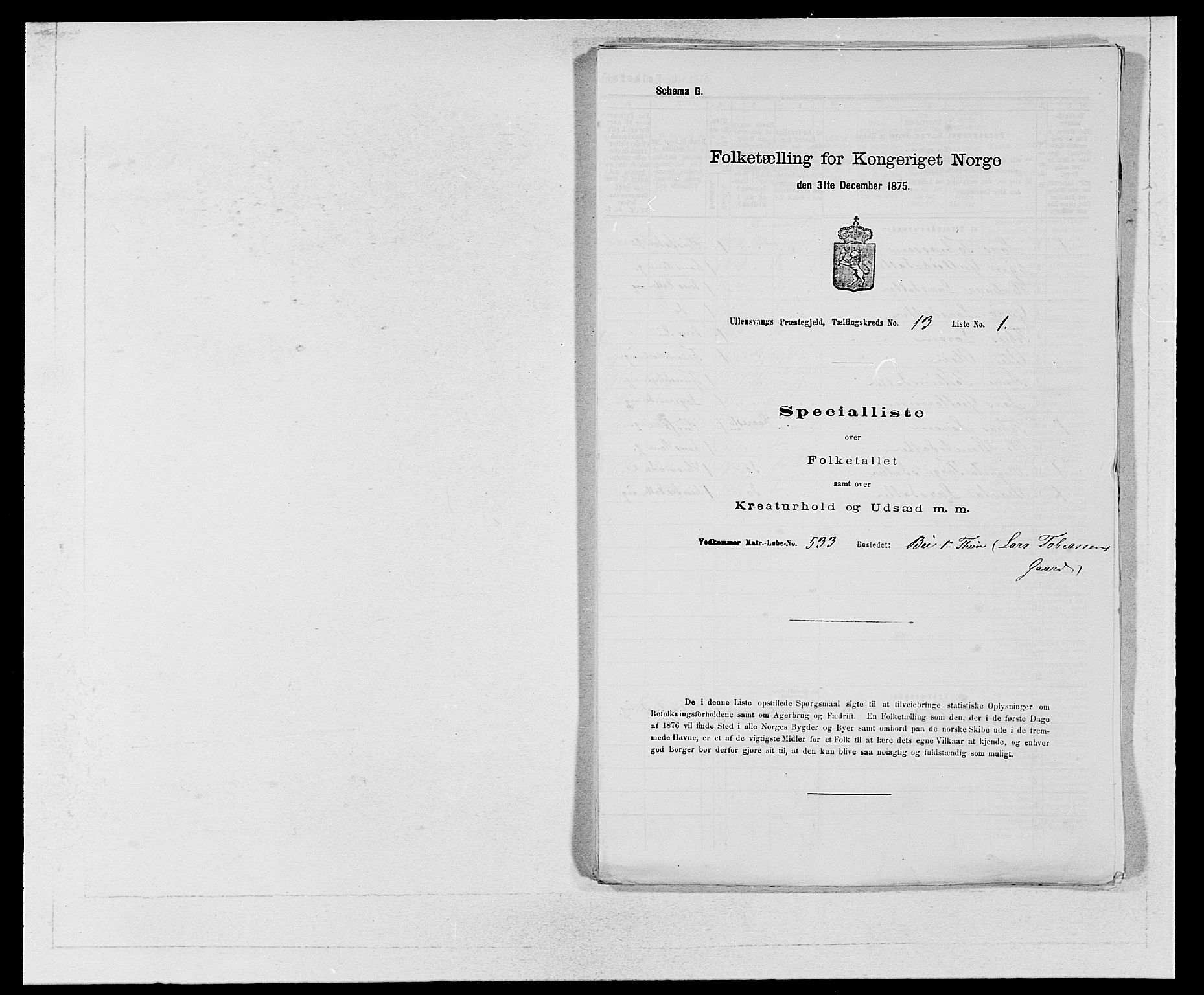 SAB, 1875 census for 1230P Ullensvang, 1875, p. 1328