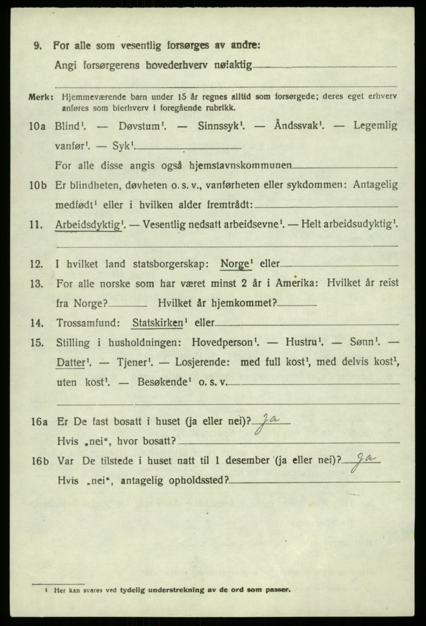 SAB, 1920 census for Hamre, 1920, p. 2796