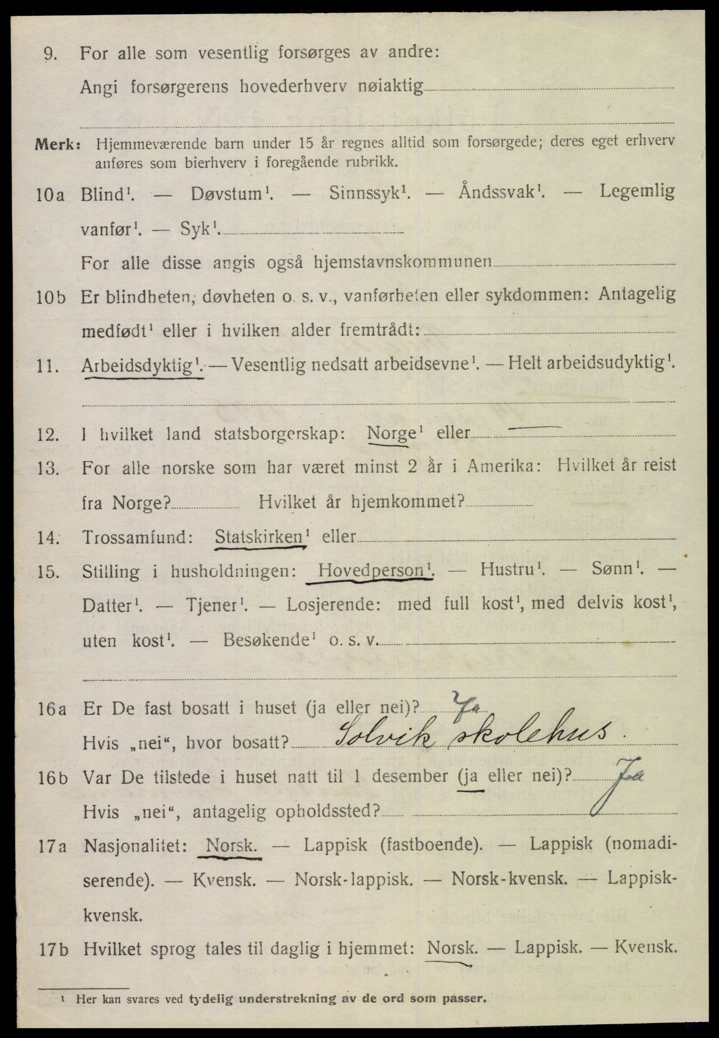 SAT, 1920 census for Fauske, 1920, p. 8673