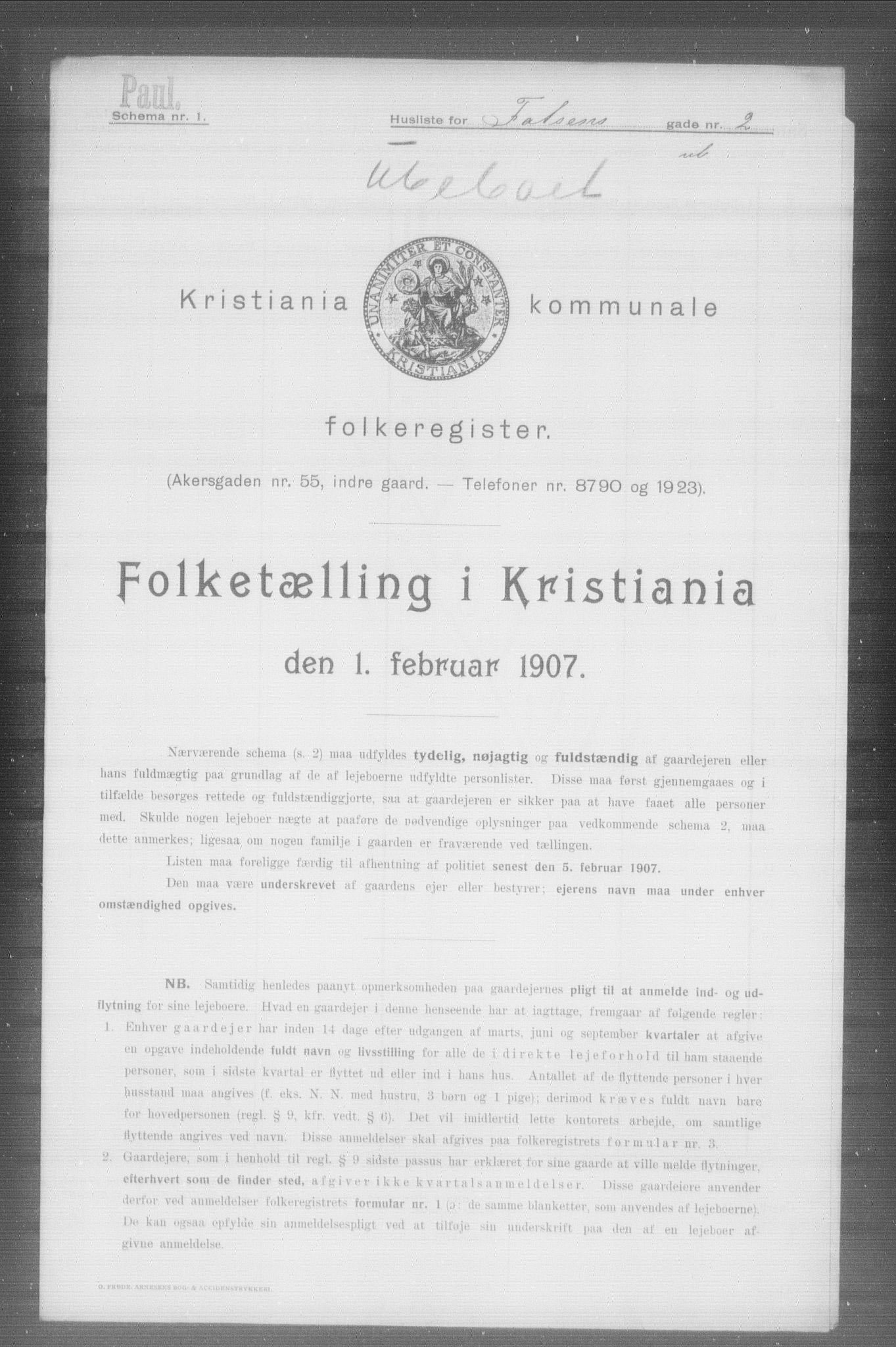 OBA, Municipal Census 1907 for Kristiania, 1907, p. 11772