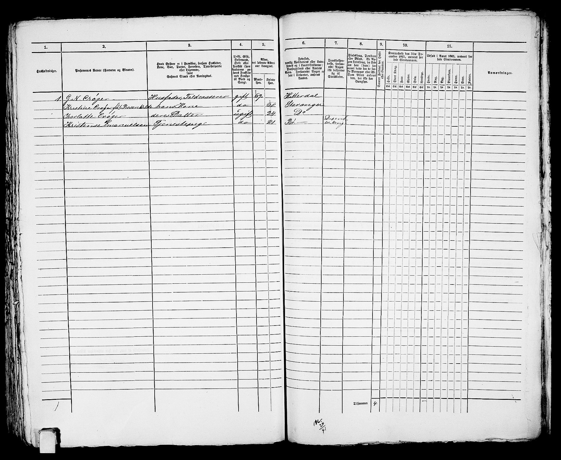 RA, 1865 census for Porsgrunn, 1865, p. 373