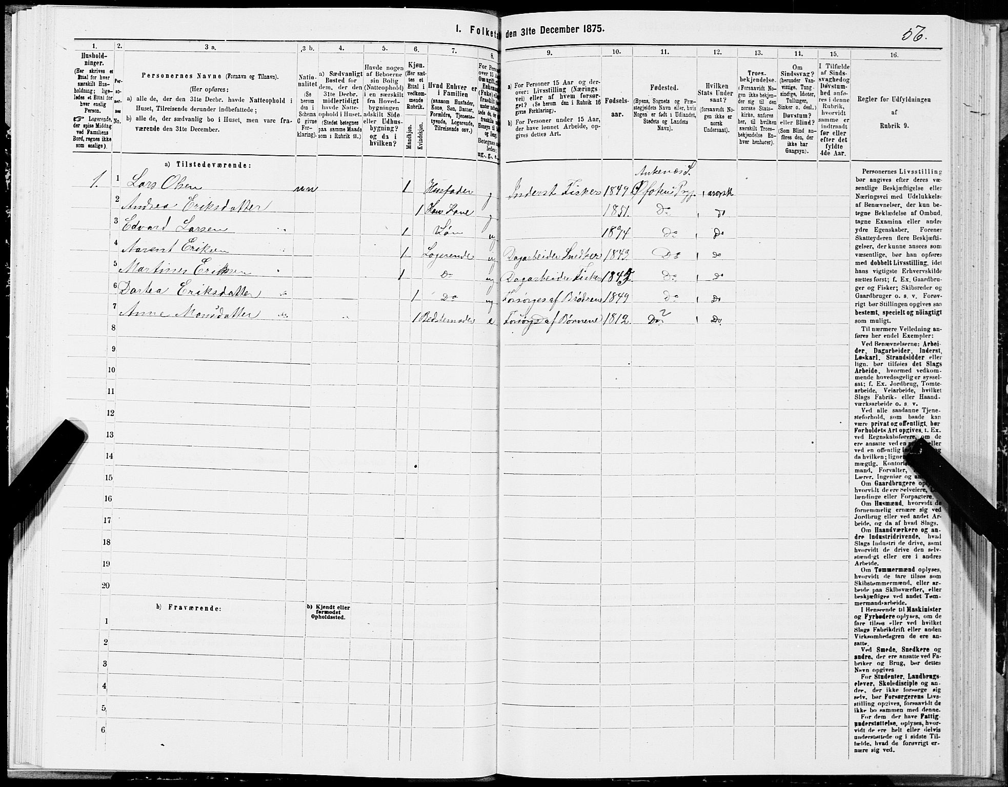 SAT, 1875 census for 1853P Ofoten, 1875, p. 2056