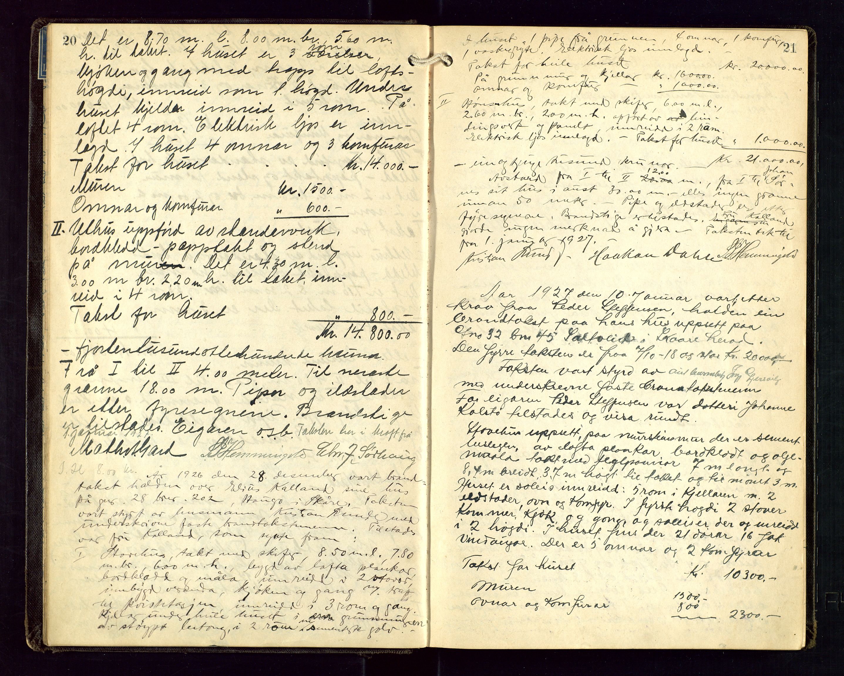 Torvestad lensmannskontor, AV/SAST-A-100307/1/Goa/L0004: "Brandtakstsprotokoll for lensmannen i Torvastad", 1925-1934, p. 20-21