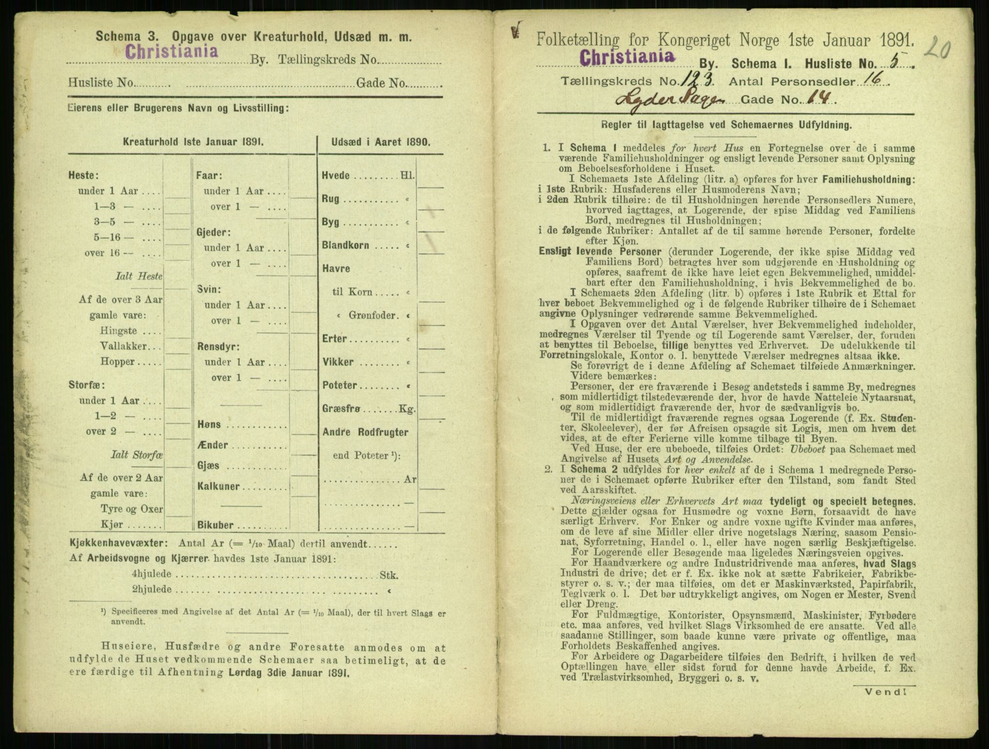 RA, 1891 census for 0301 Kristiania, 1891, p. 65095