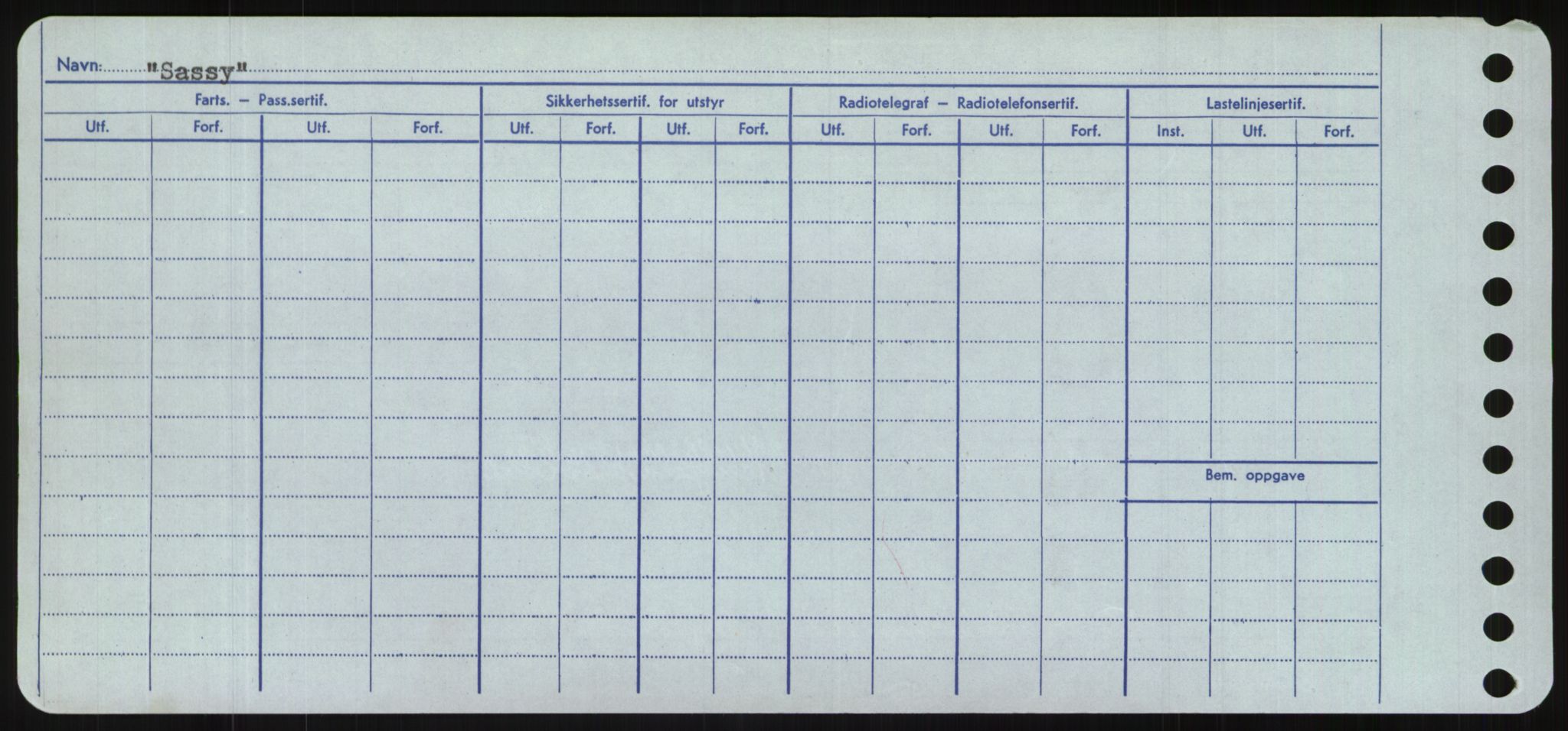 Sjøfartsdirektoratet med forløpere, Skipsmålingen, RA/S-1627/H/Hd/L0032: Fartøy, San-Seve, p. 216