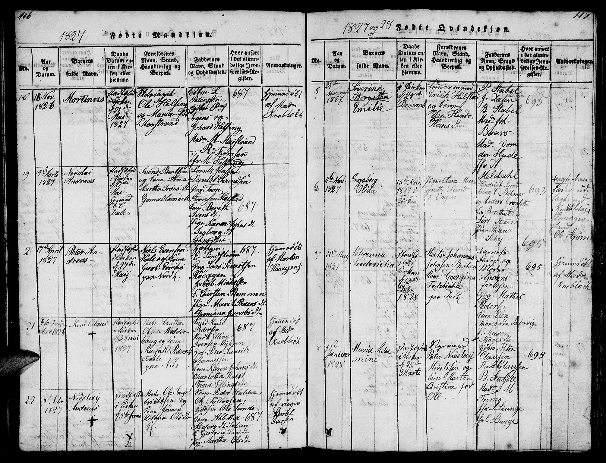 Ministerialprotokoller, klokkerbøker og fødselsregistre - Møre og Romsdal, AV/SAT-A-1454/572/L0856: Parish register (copy) no. 572C01, 1819-1832, p. 116-117