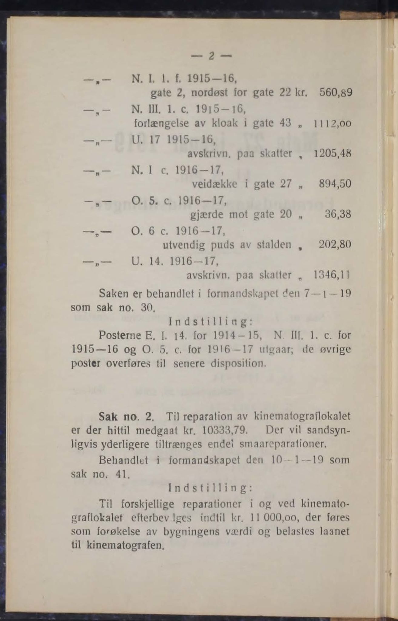 Narvik kommune. Formannskap , AIN/K-18050.150/A/Ab/L0009: Møtebok, 1919